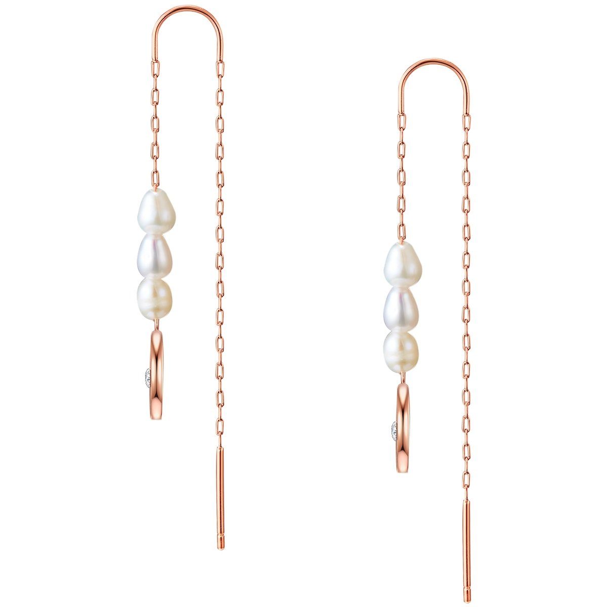 Valero Süßwasser-Zuchtperle Paar mit roségold, Ohrhänger Pearls