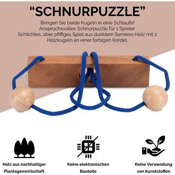 Logoplay Holzspiele Spiel, Schnurpuzzle - String Puzzle - Denkspiel - Knobelspiel aus Holz Holzspielzeug