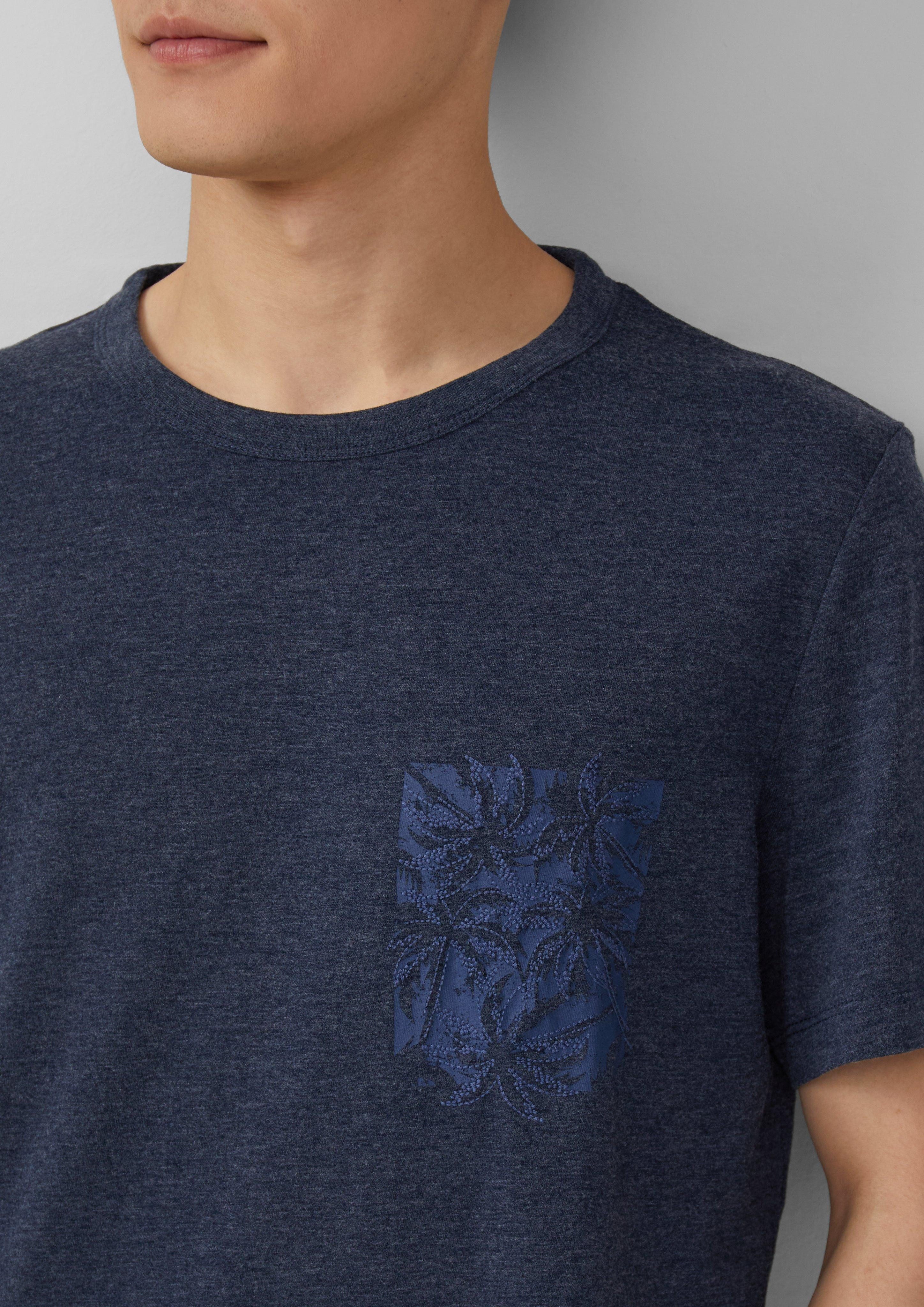 s.Oliver Kurzarmshirt Meliertes T-Shirt aus Baumwollmix günstig online kaufen