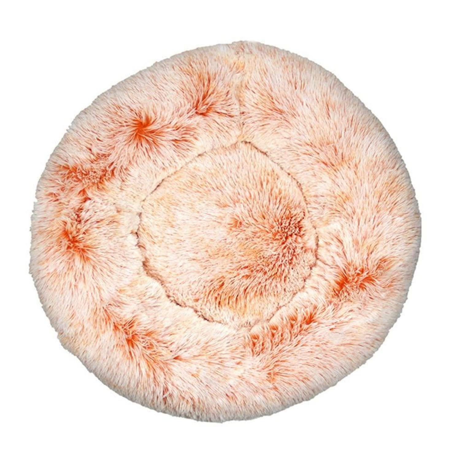 LuxusKollektion Hundebett Hundebett Katzenbett Donut Plüsch rund 40cm orange