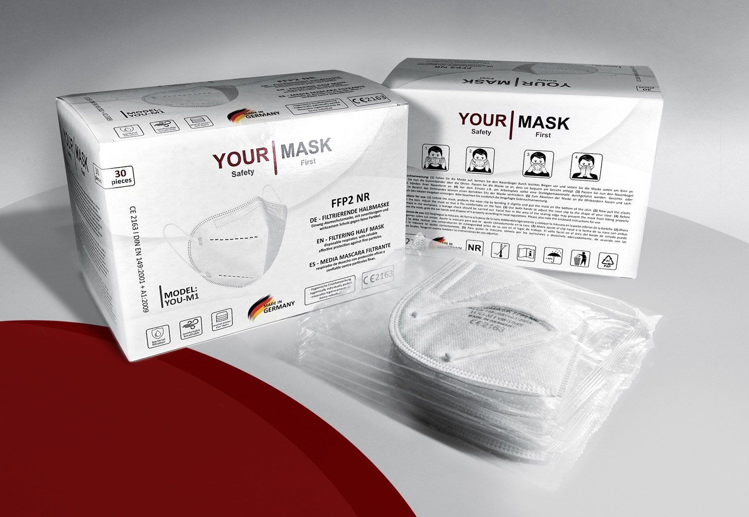 Atemschutz-Vollmaske YOUR MASK M1 - FFP2-Masken EN 149:2001 - 30er Box Atemschutzmaske