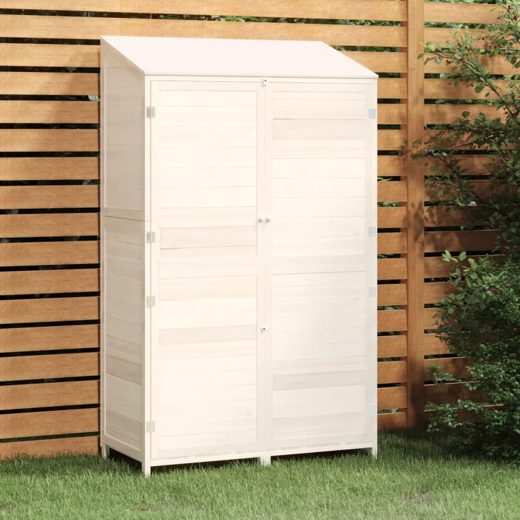 vidaXL Garten-Geräteschrank 102 x 52 x 1745 cm Gartenschrank Geräteschuppen Weiß 102x52x174,5 cm M