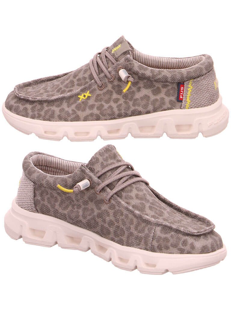 Fusion Emma 3.0 Slip-On Sneaker Damen Schuh Emma 3.0 Leinenoptik mit Gummizug - Leinenschuh Korksohle