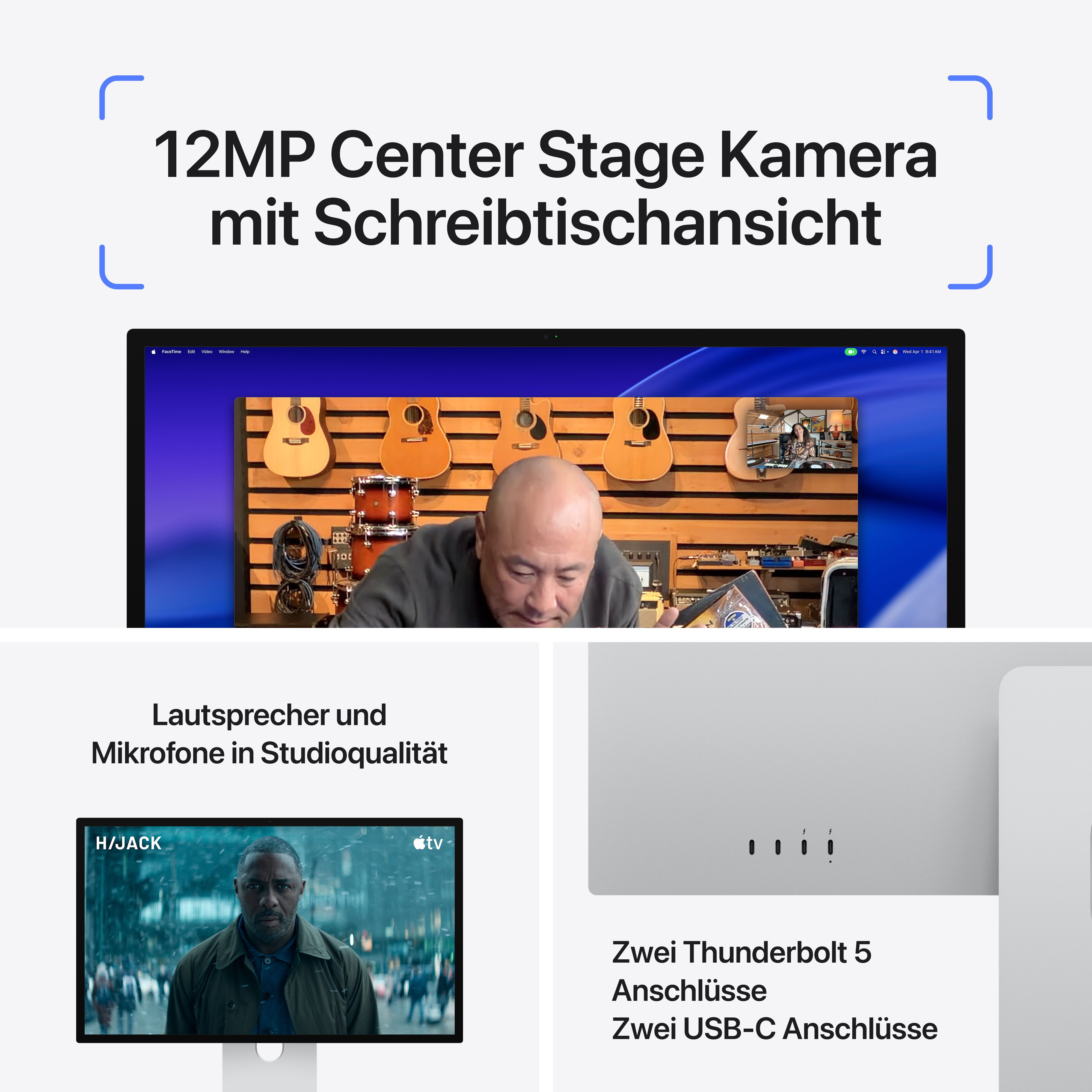 Apple Studio Display XDR LED-Monitor (68,29 cm/27 ", 5120 x 2880 px, 5K, 120 Hz, Retina XDR, Nanotexturglas - VESA mount Adapter (Fuß nicht inkludiert)