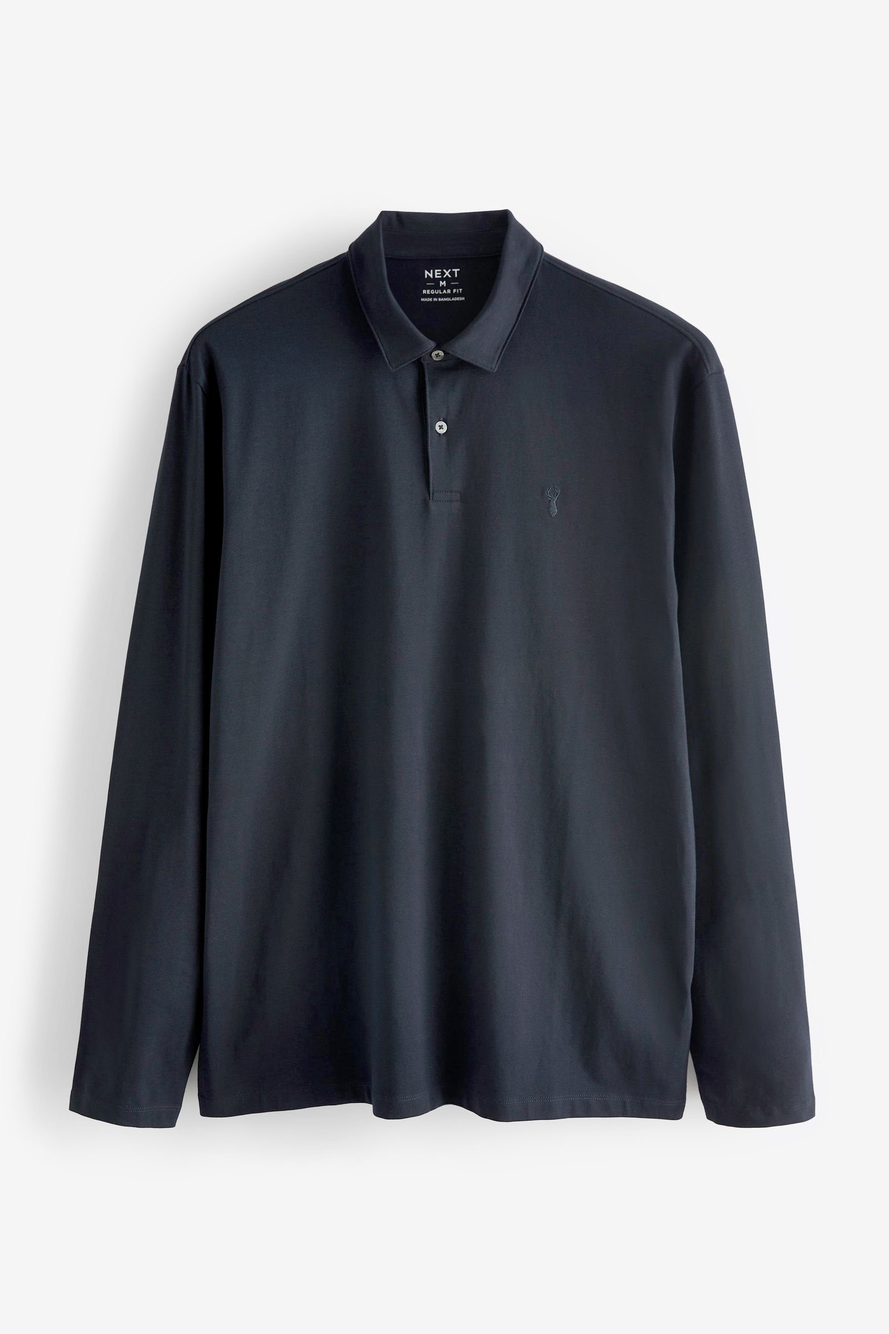 Next Navy Blue aus Langärmeliges Jersey (1-tlg) Langarm-Poloshirt Poloshirt