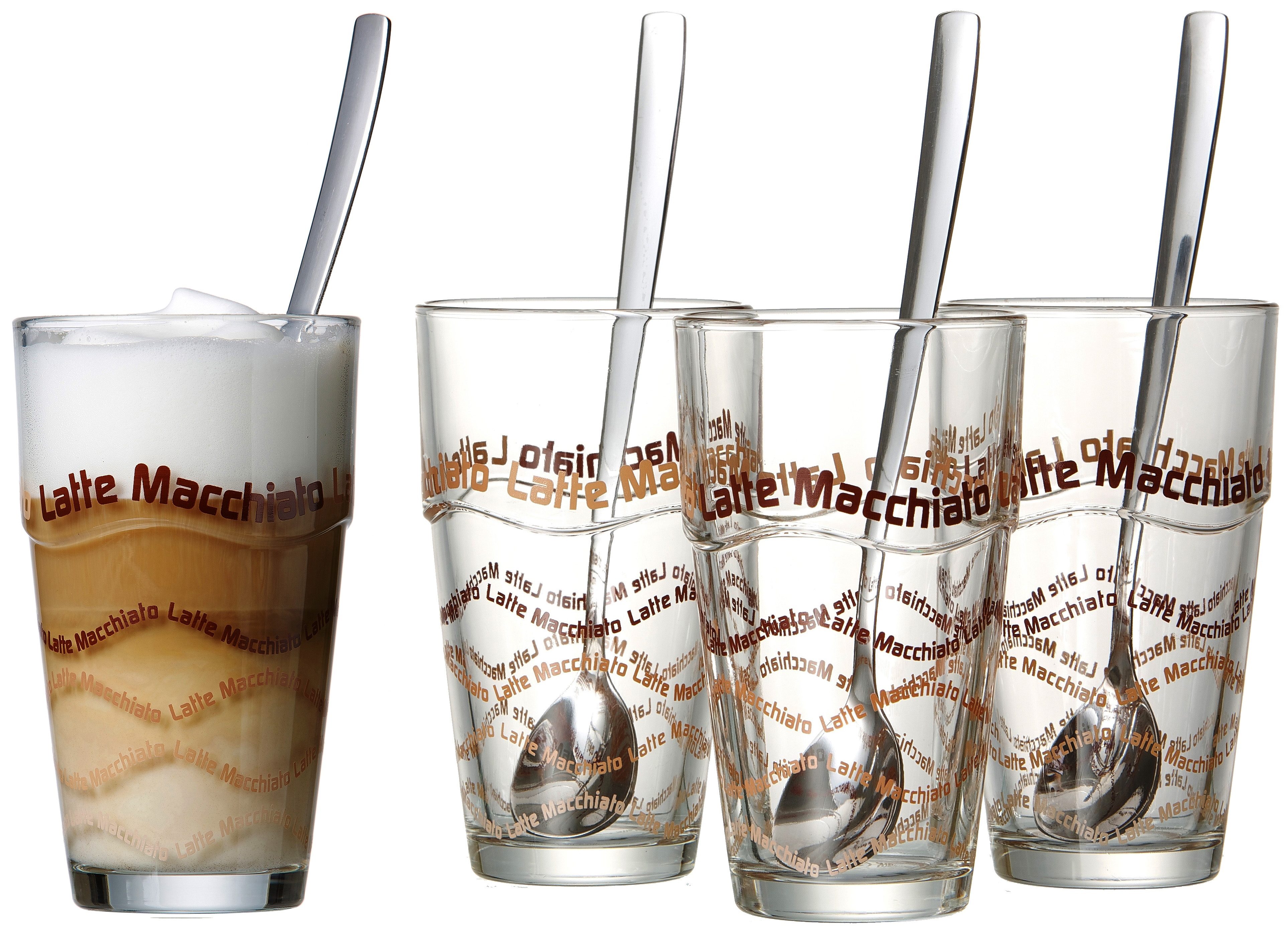 4 Doppelwandige Gläser mit Henkel 360ml Latte Macchiato Trinkglas Kaffeegläser