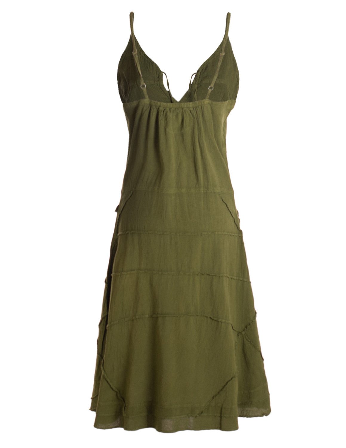 Vishes Sommerkleid Damen Kleid Handgewebt Baumwolle Spaghettiträger Schnürung Alternative Mode, Boho, Hippie, Ethno, Festival – Bild 2 von 4