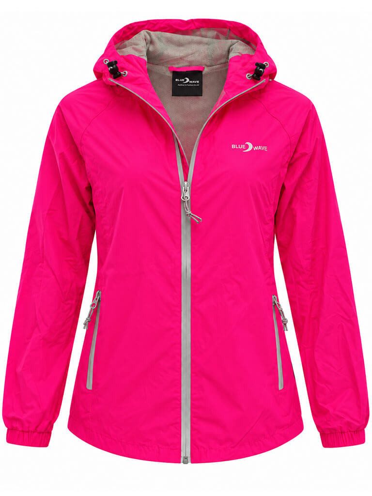 Blue Wave Funktionsjacke Fabienne Damen Regenjacke - Wander- & Fahrradjacke inklusive Packsack Wasserdicht, Winddicht, Atmungsaktiv, Verschweißte Nähte, Mesh-Futter