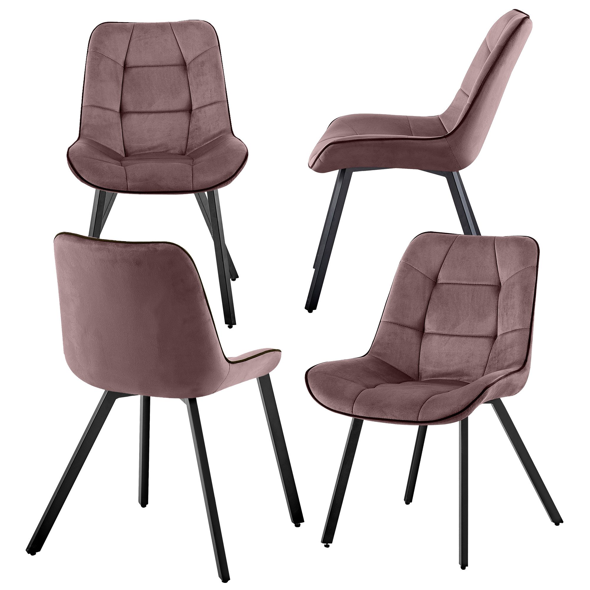 TRISENS Esszimmerstuhl Irys (Stück, 4 St), Polstersessel mit abgestepptem S günstig online kaufen