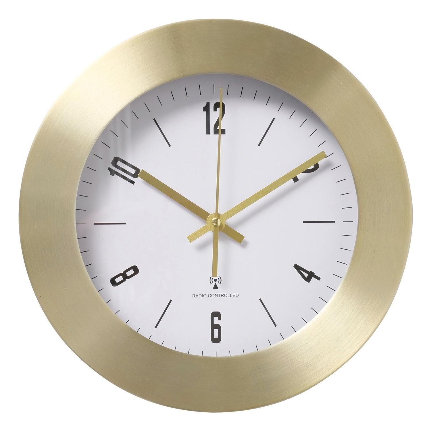 BOLTZE GRUPPE GmbH Funkwanduhr VEGAS, Ø 30 cm, Goldgelb, Aluminium günstig online kaufen