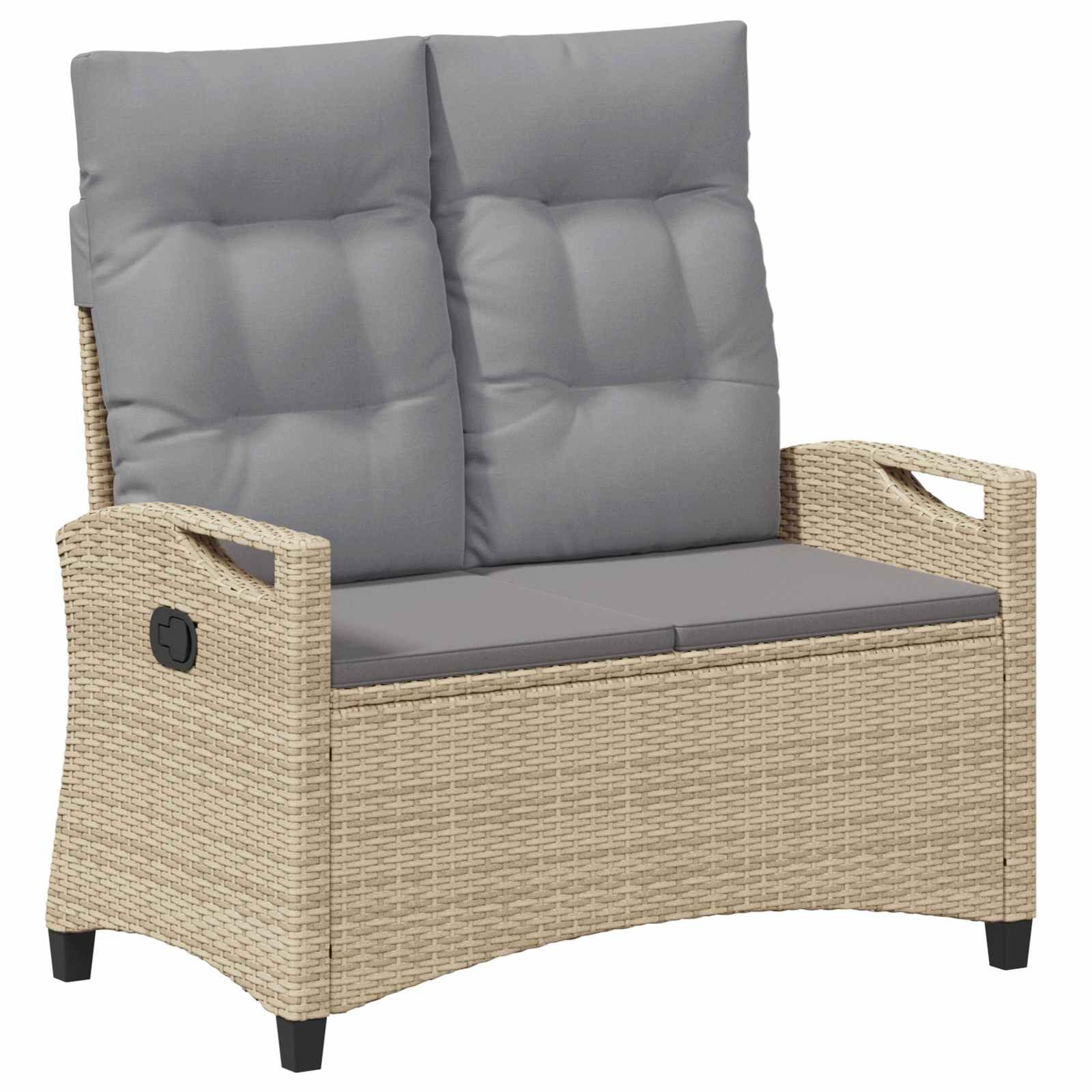 Gartenbank Gartenbank mit Kissen Beige und Hellgrau 105 x 60 x 112 cm