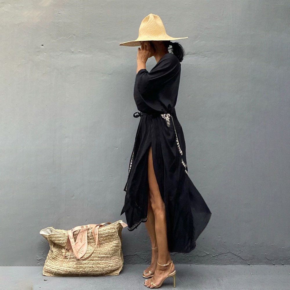 MOPUEA Strandkleid Locker fallender Strand-Kimono luftiger Sommerüberwurf für Strand (1-tlg)