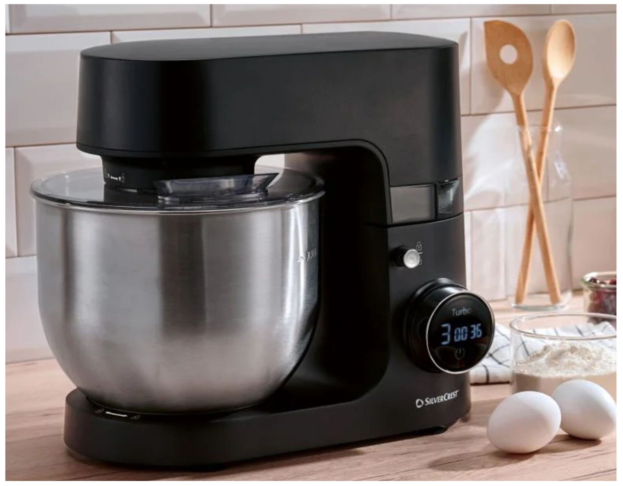 SilverCrest Küchenmaschine, 600 W, 5 l Schüssel, SKM 600 F1, 3 in 1, inkl. Zubehör und Rezepte, Turbofunktion