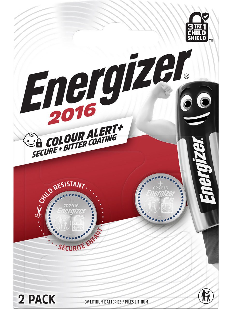 Energizer Energizer Knopfzelle CR 2016 Lithium, 3 V, 2er Knopfzelle