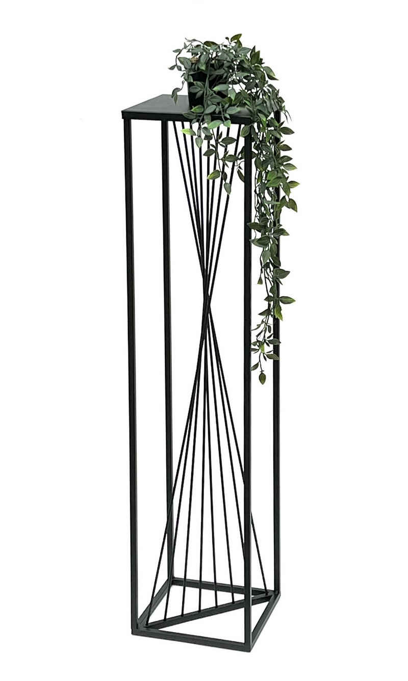 DanDiBo Blumenständer Blumenhocker Metall Schwarz Eckig Blumenständer Beistelltisch Design