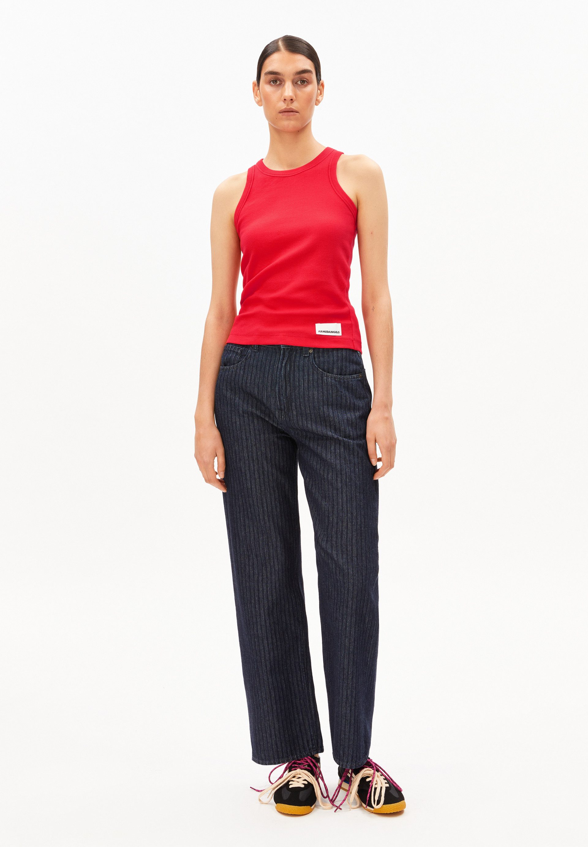 Armedangels Shirttop KANITAA Ripp-Top aus Bio-Baumwoll Mix (Fitted) Rundhal günstig online kaufen