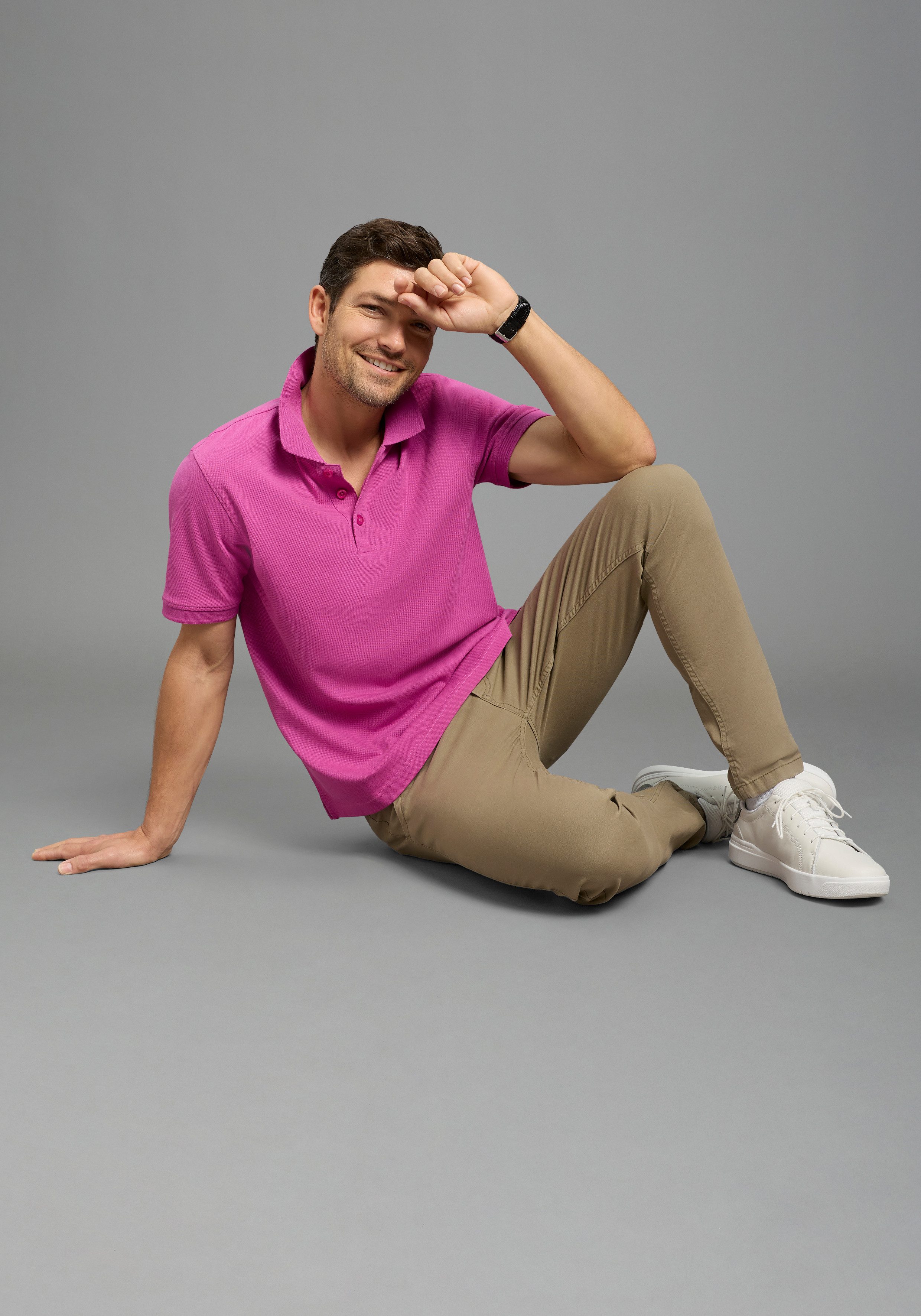 Man's World Poloshirt Kurzarm, lockere Passform, unifarben – Bild 2 von 5