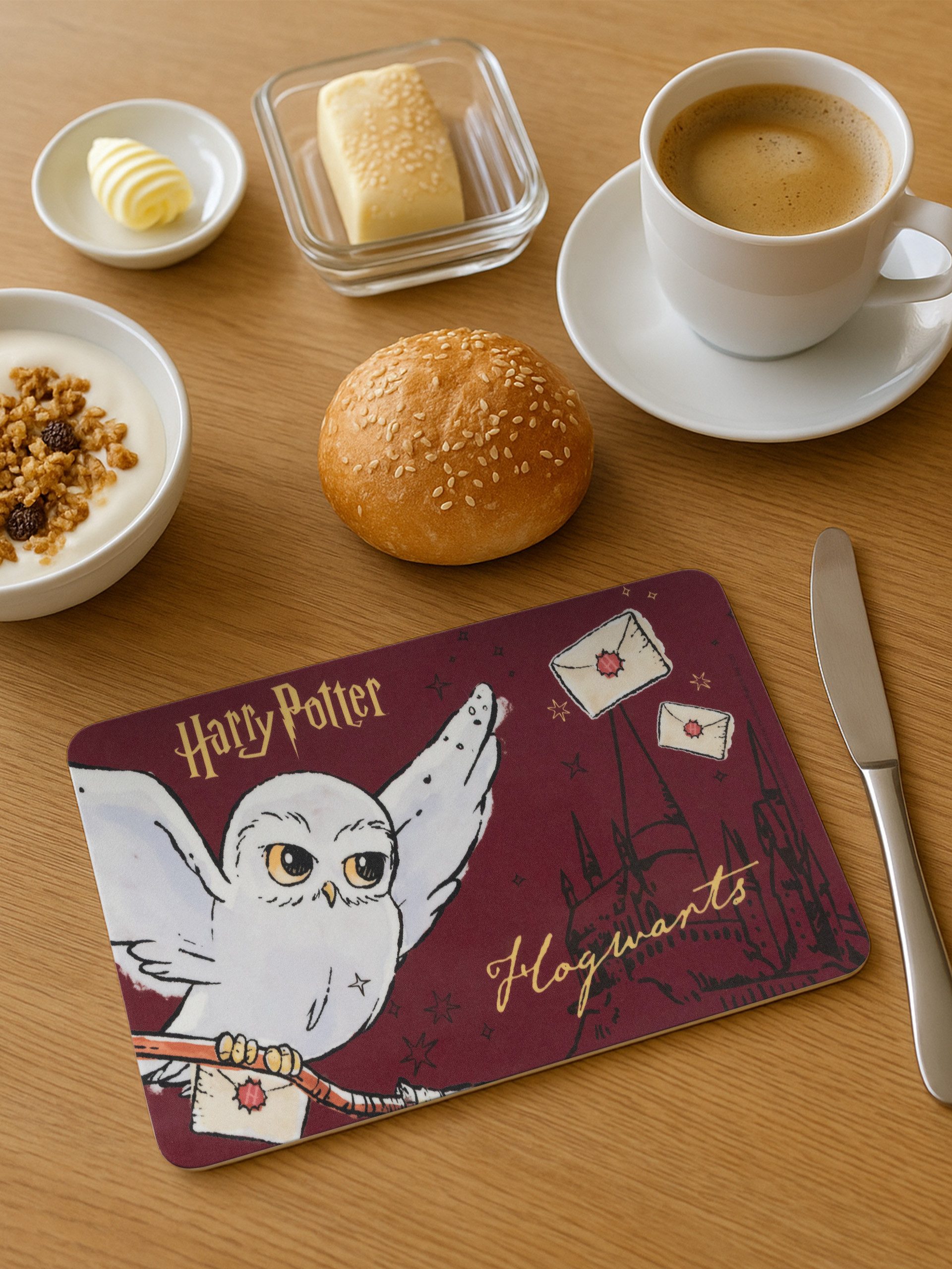United Labels® Frühstücksbrett Harry Potter Brettchen Hedwig Hogwarts Schneidebrettchen, Resopal