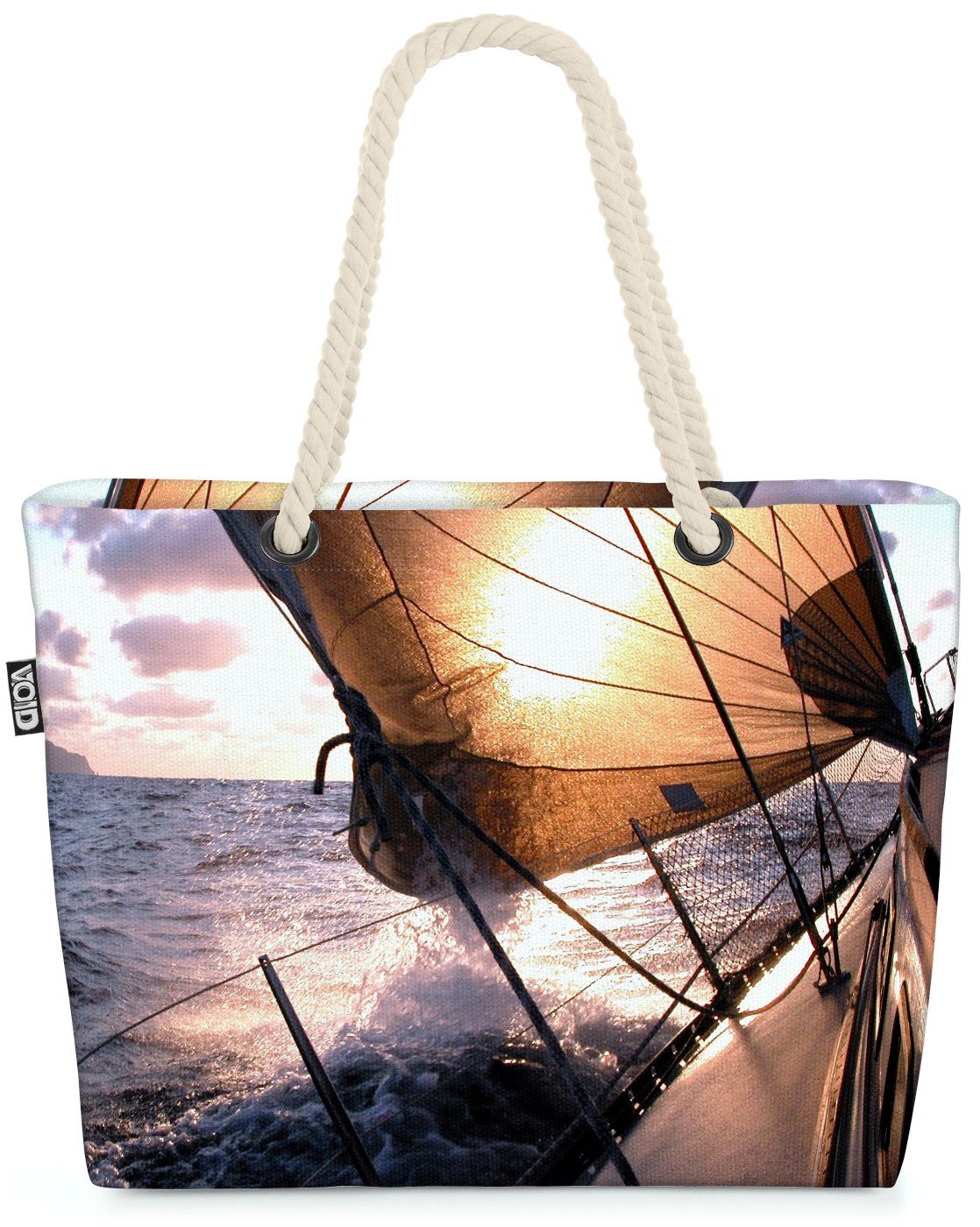 VOID Strandtasche (1-tlg), Segel Panorama Beach Bag Segeln Boot Urlaub Meer Reise Segelreise Kreuzfahrt