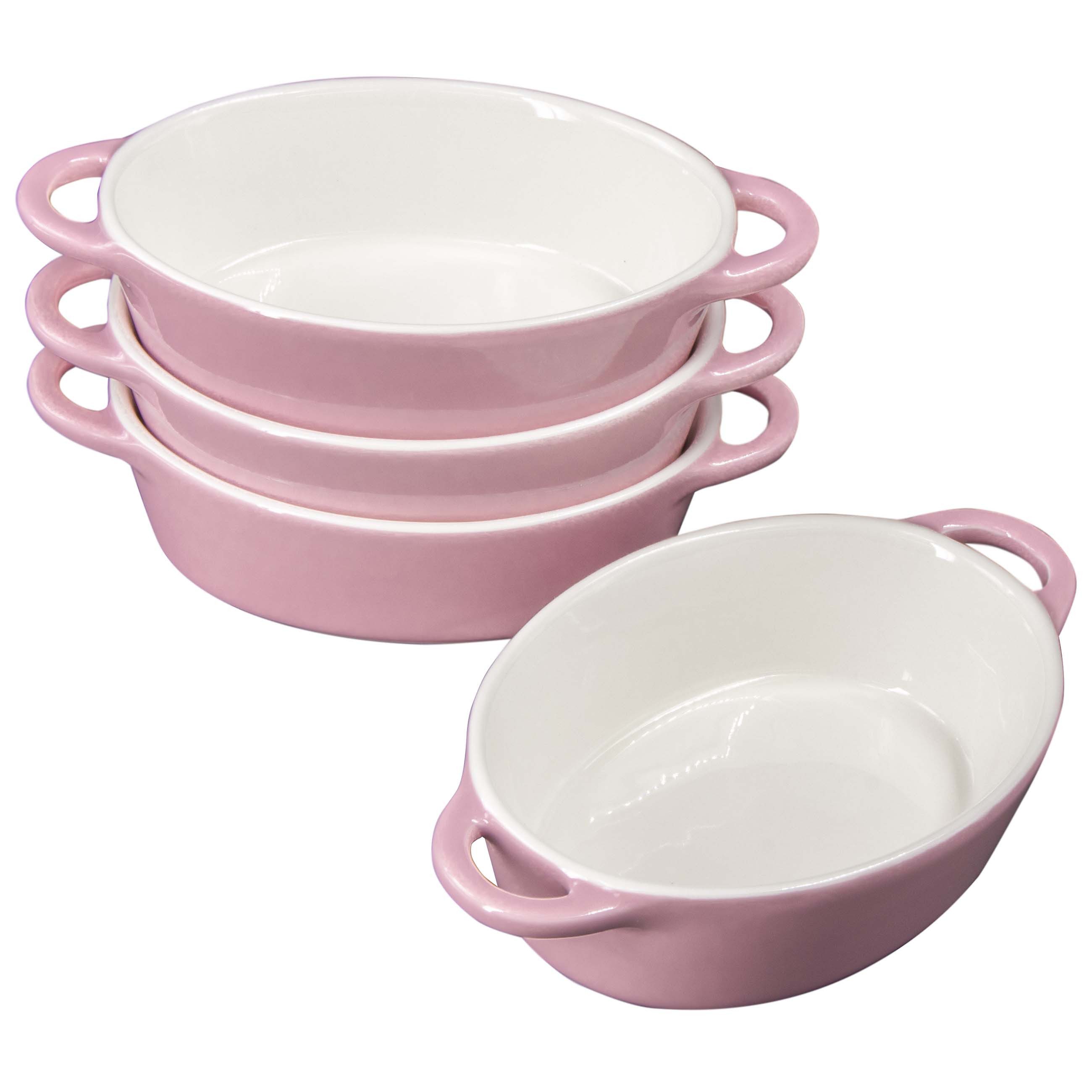 KVOTA Auflaufform 4-er Set oval 300ml MINI je 1 Portion, Keramik, Hochwertige Keramik