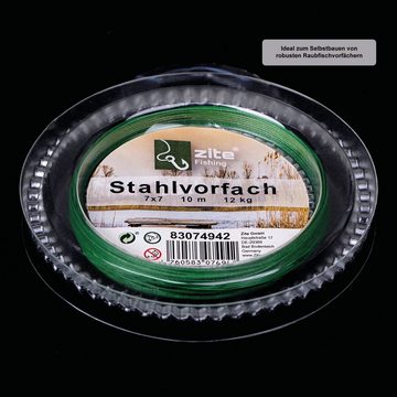 Zite Angelschnur 7x7 Edelstahl - Raubfisch-Vorfach auf 10m Rolle inkl. 20 Quetschhülsen