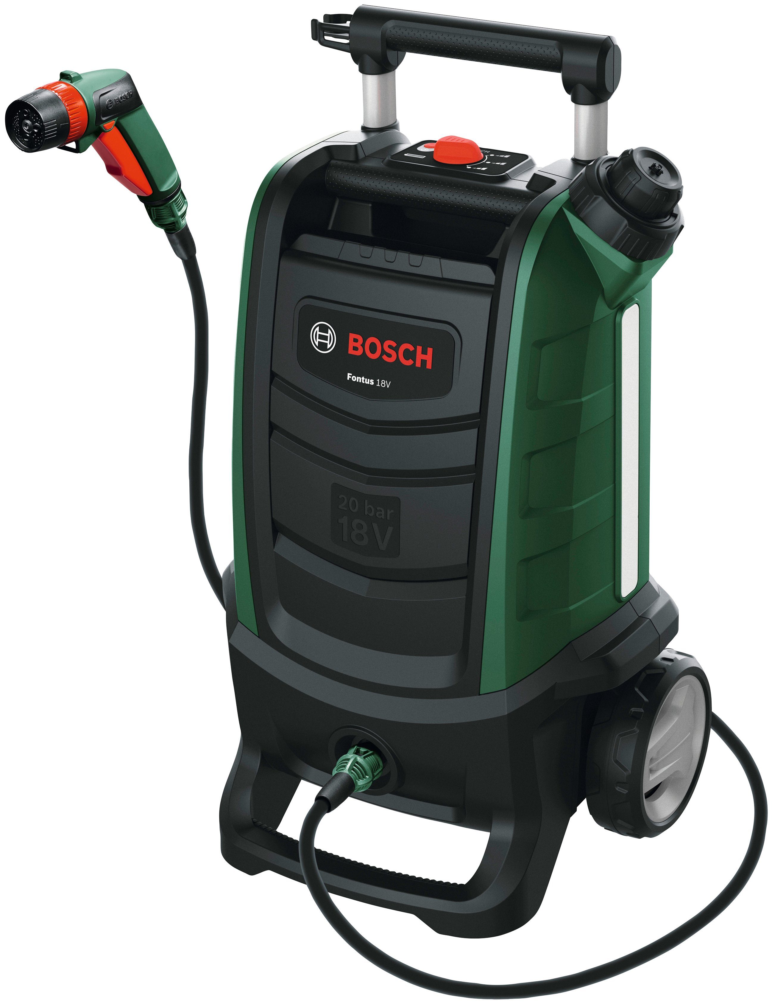 Bosch Home & Garden Akku-Druckreiniger Fontus 18V, Druck max: 20 bar, Fördermenge max: 186 l/h, ohne Akku und Ladegerät | Hochdruckreiniger