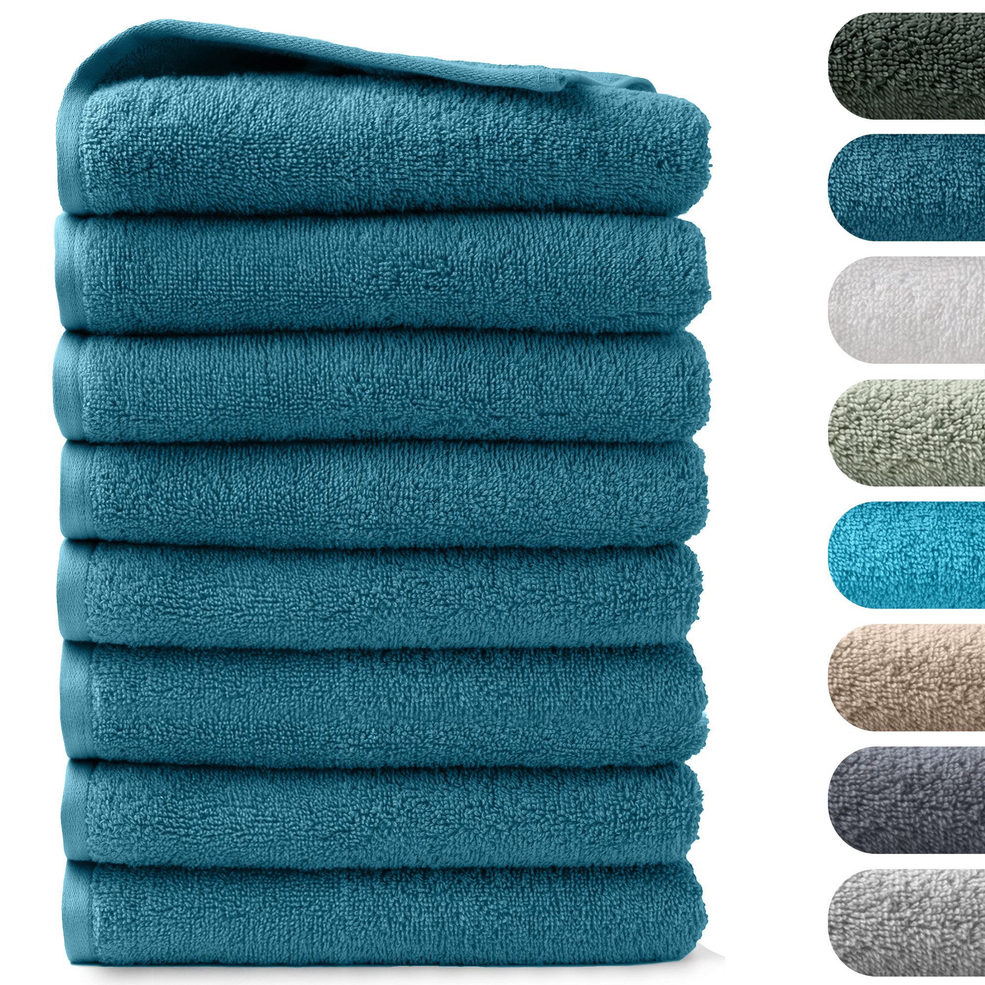 BARBONS Handtücher Set – 8-tlg Handtuch Set 50 x 100 cm für Badezimmer, Gäste & Alltag, (8-St), Walkfrottee, 100% Baumwolle, saugstark, weich