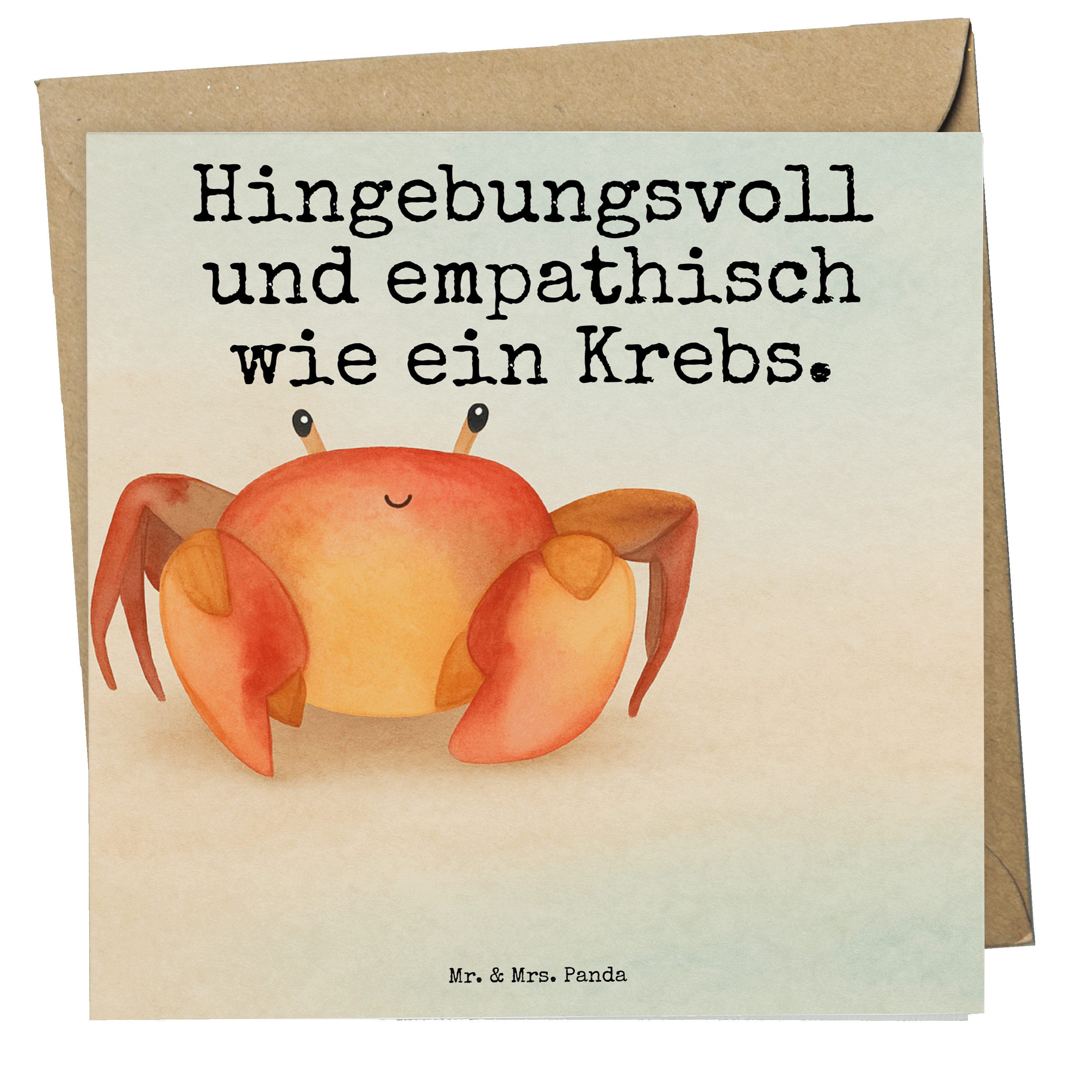Mr. & Mrs. Panda Grußkarte Sternzeichen Krebs Design, Grußkarte, Weiß, Grußkarte, Geburtstag Jul, Geschenk Juli Glückwunschkarte anlasskarte