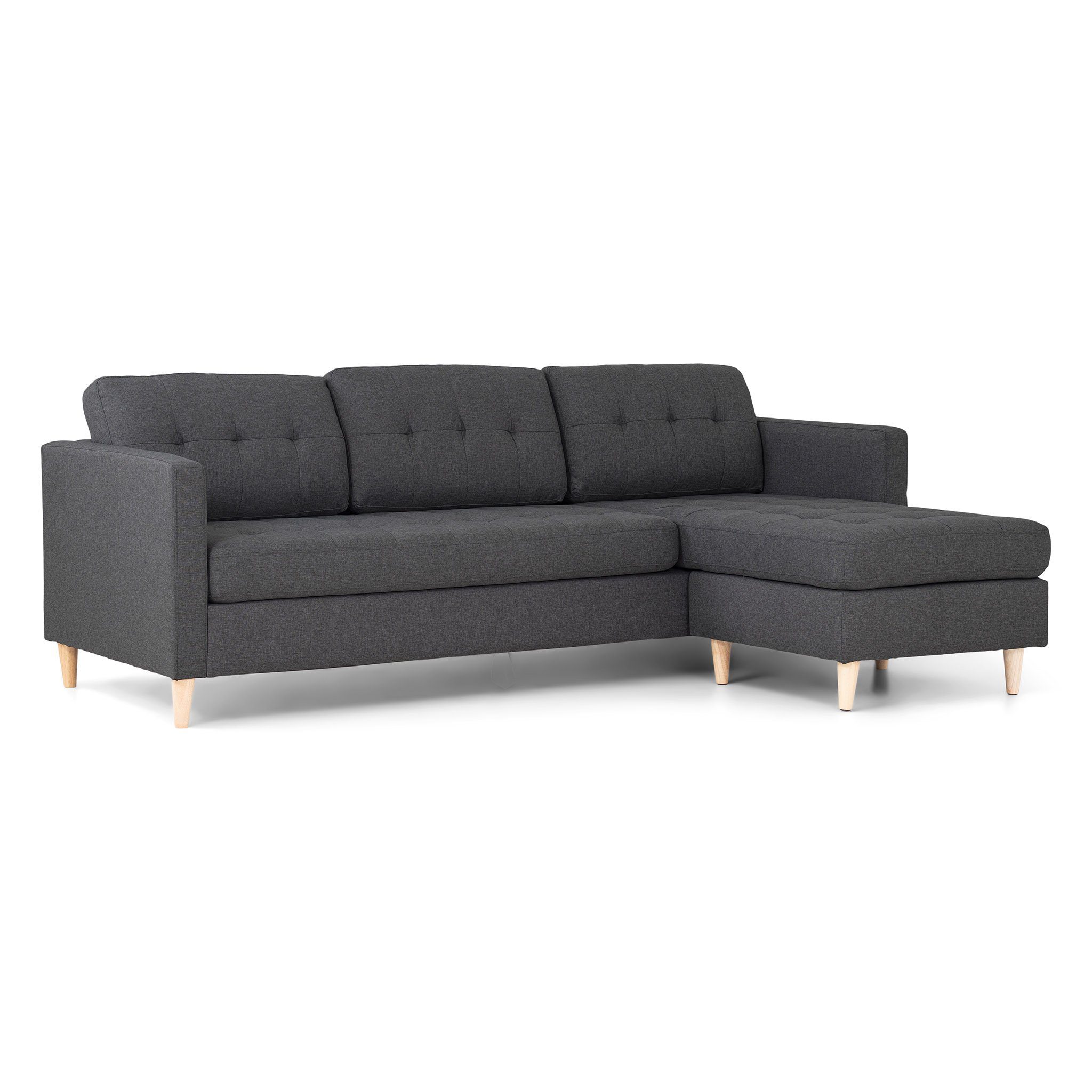 ebuy24 Sofa Marino Sofa, Chaiselongsofa rechts oder links gewe Dunkelgrau