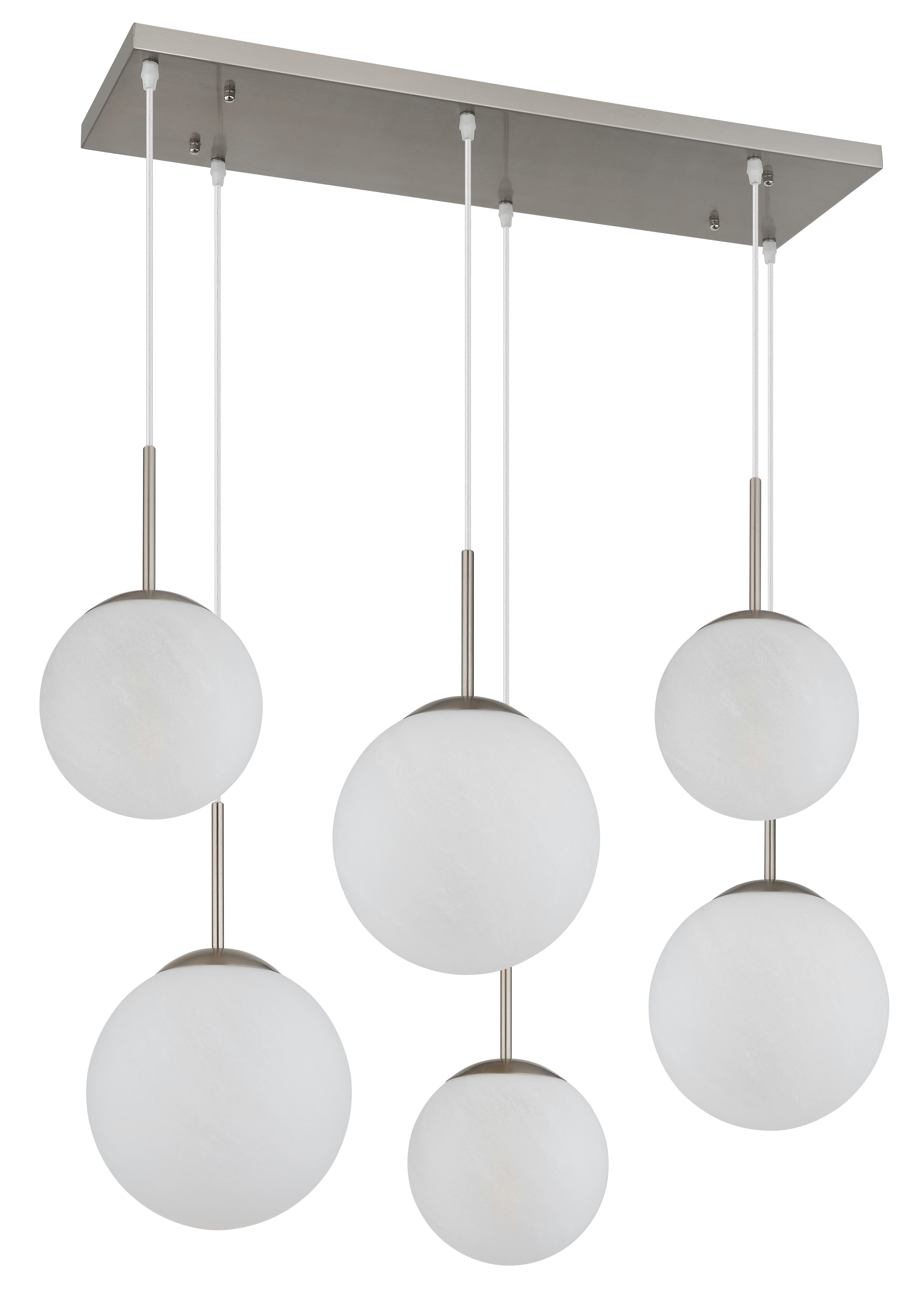 NOWA Pendelleuchte KOP, ohne Leuchtmittel, Hängeleuchte, Hängeleuchte, Glaskugeln opal, alabaster Optik