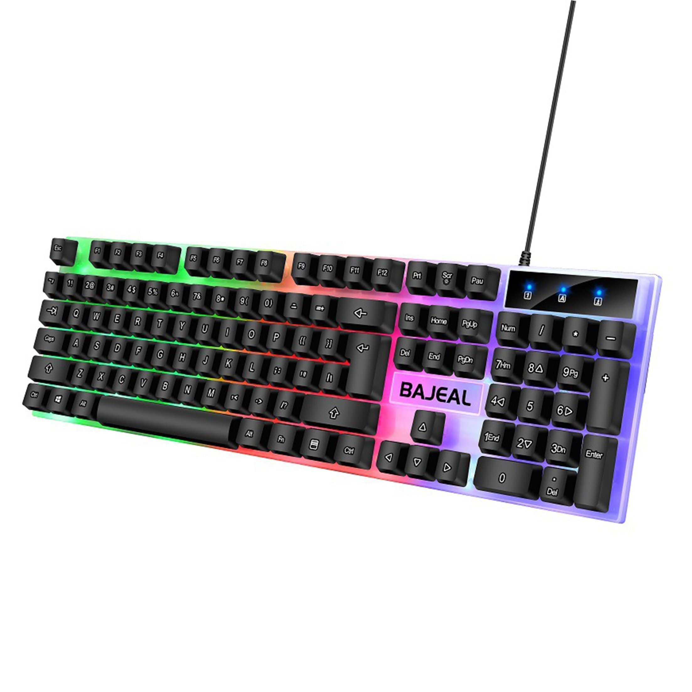 KINSI Gaming Tastatur,RGB Beleuchtung,104 Tasten,USB Kabelgebunden Gaming-Tastatur (für PC & Laptop)
