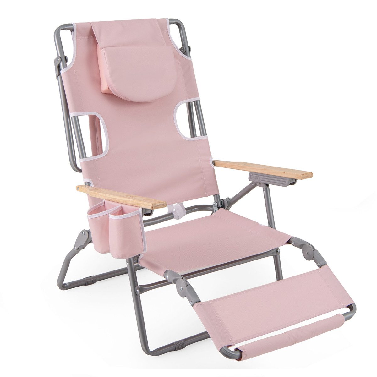 COSTWAY Gartenliege, Klappstuhl, Sonnenliege 4-stufig verstellbar