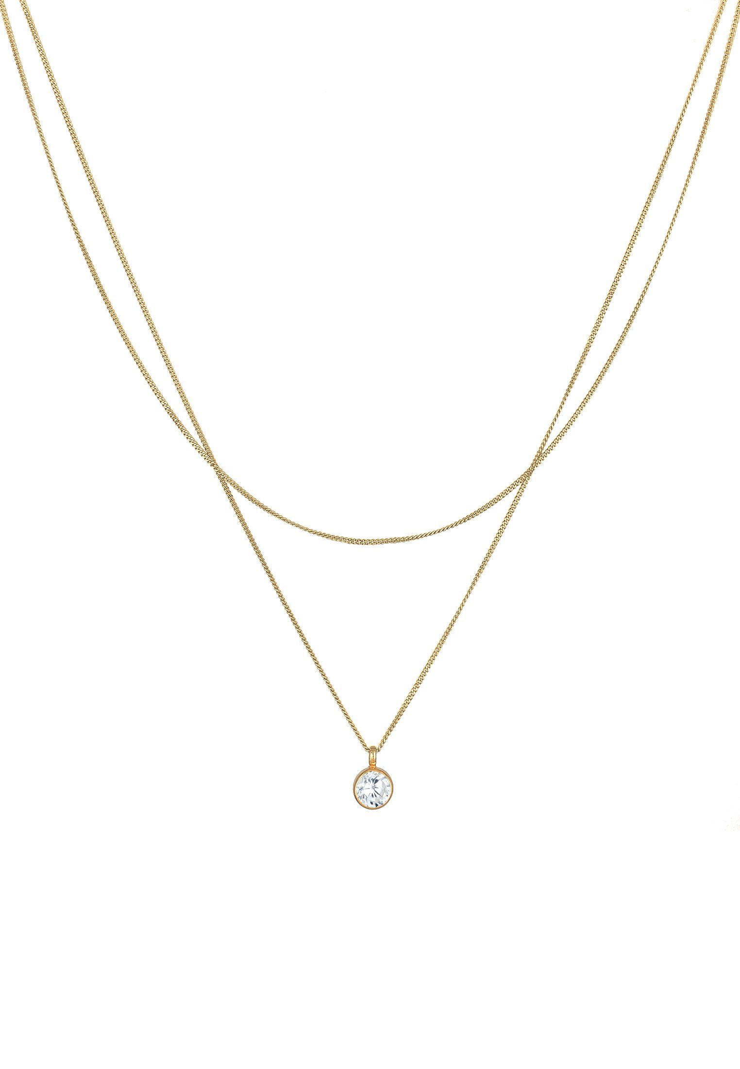 Elli Ketten-Set 2-lagig Layer Zirkonia Solitär 925 Silber günstig online kaufen