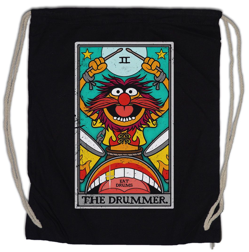 Urban Backwoods Turnbeutel Wicked Drummer Tarot Turnbeutel Drums Percussion Schlagzeuger Karte (1-tlg), Card Rock Metal Animal