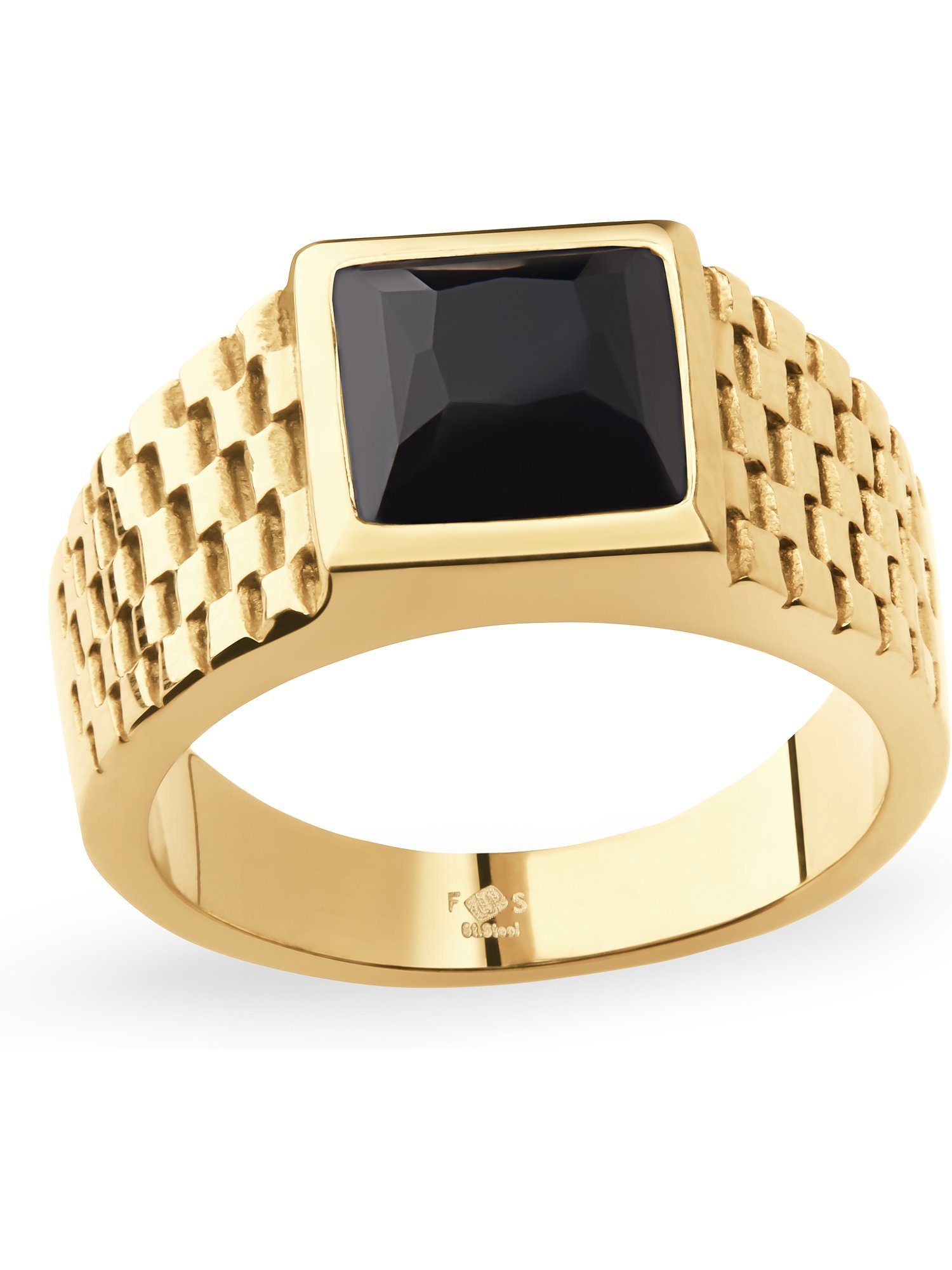 FAVS Fingerring FAVS Herren-Edelstahlring Edelstahl 1 Onyx, Onyx, synthetis günstig online kaufen
