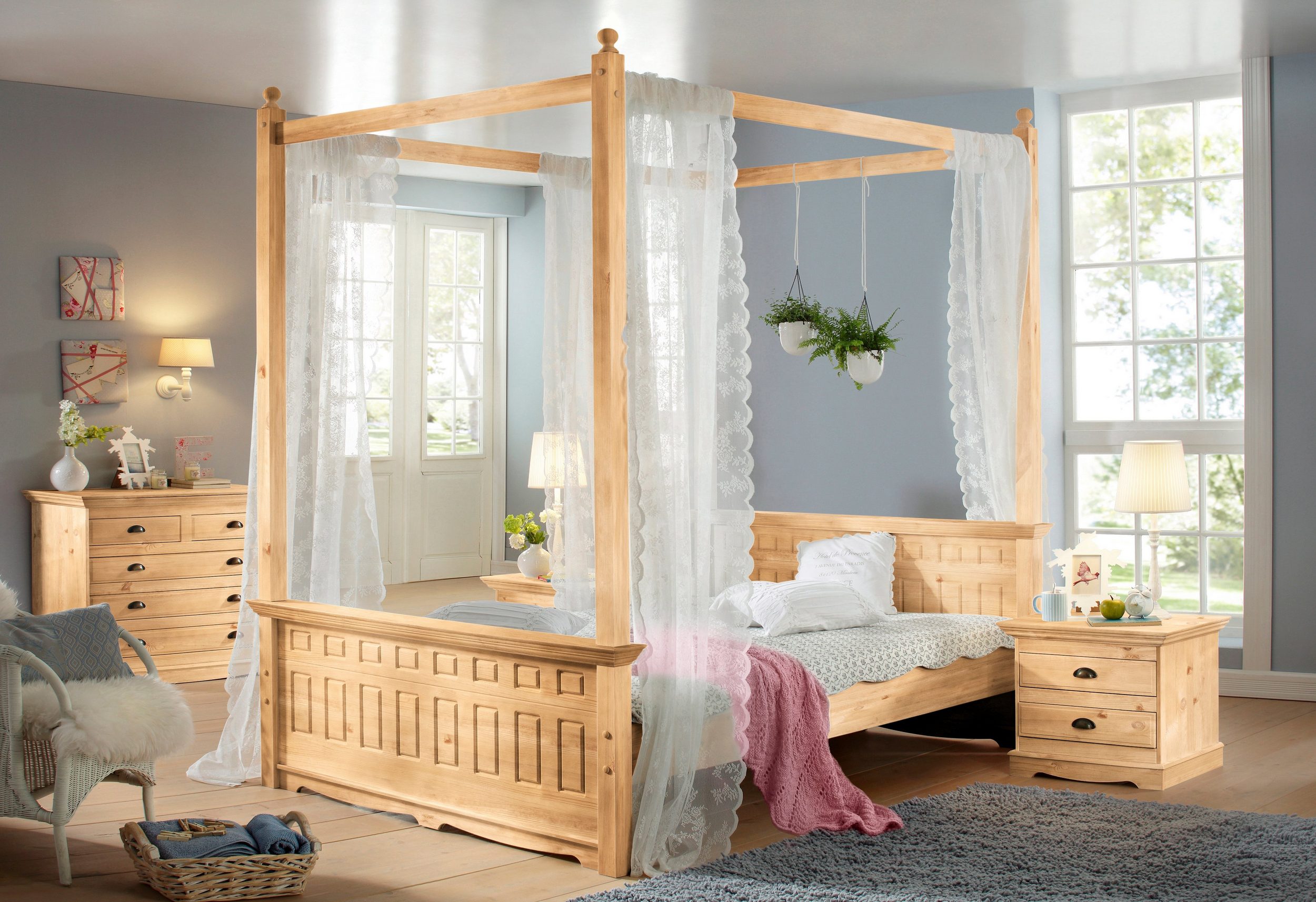 HOME AFFAIRE Bett CLAUDIA - Massivholz Kiefer