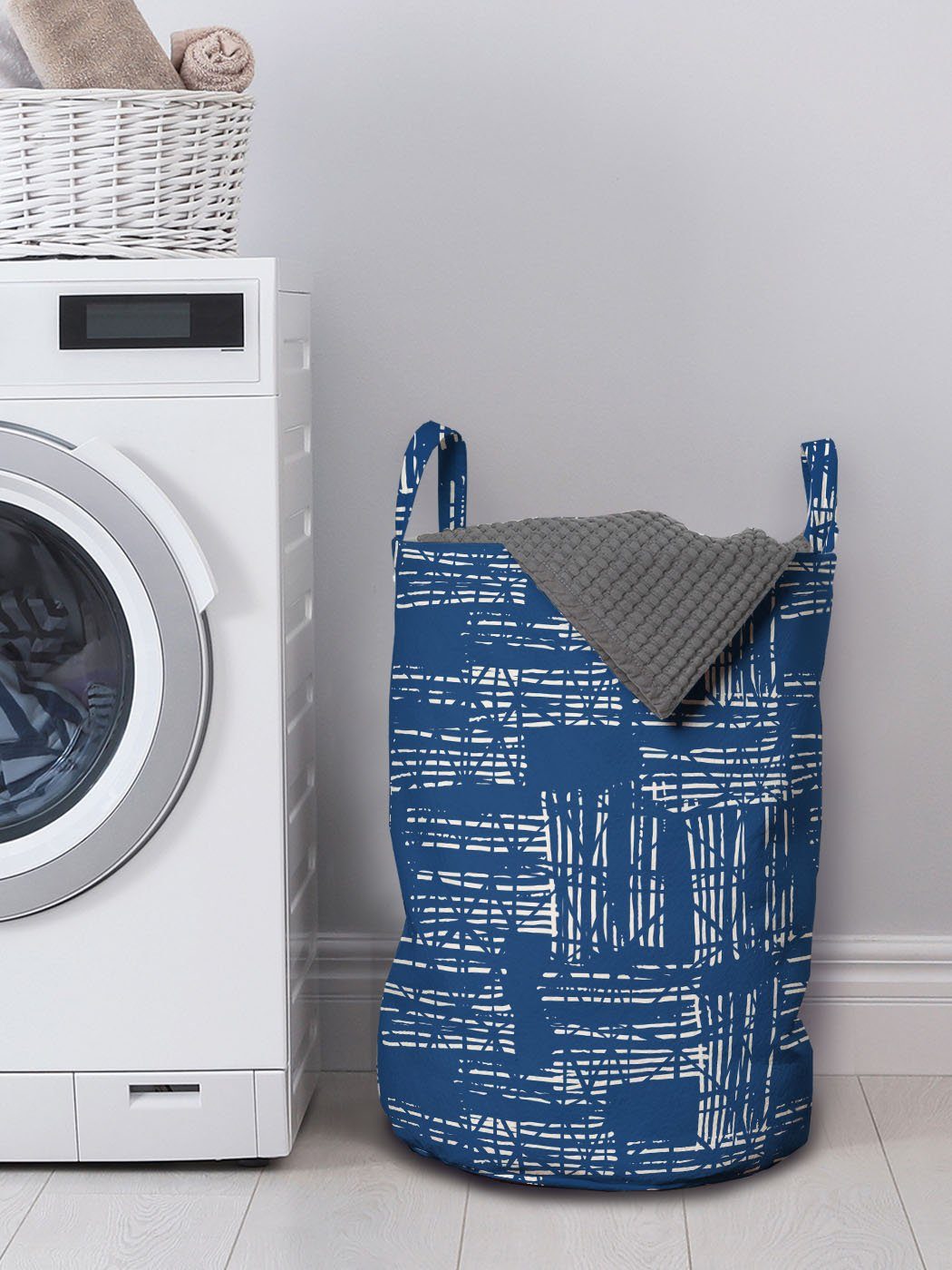 Abakuhaus Wäschekorb Griffen für Wäschesäckchen Kordelzugverschluss Waschsalons, mit Tie Stripy asiatisch Dye-Effekt