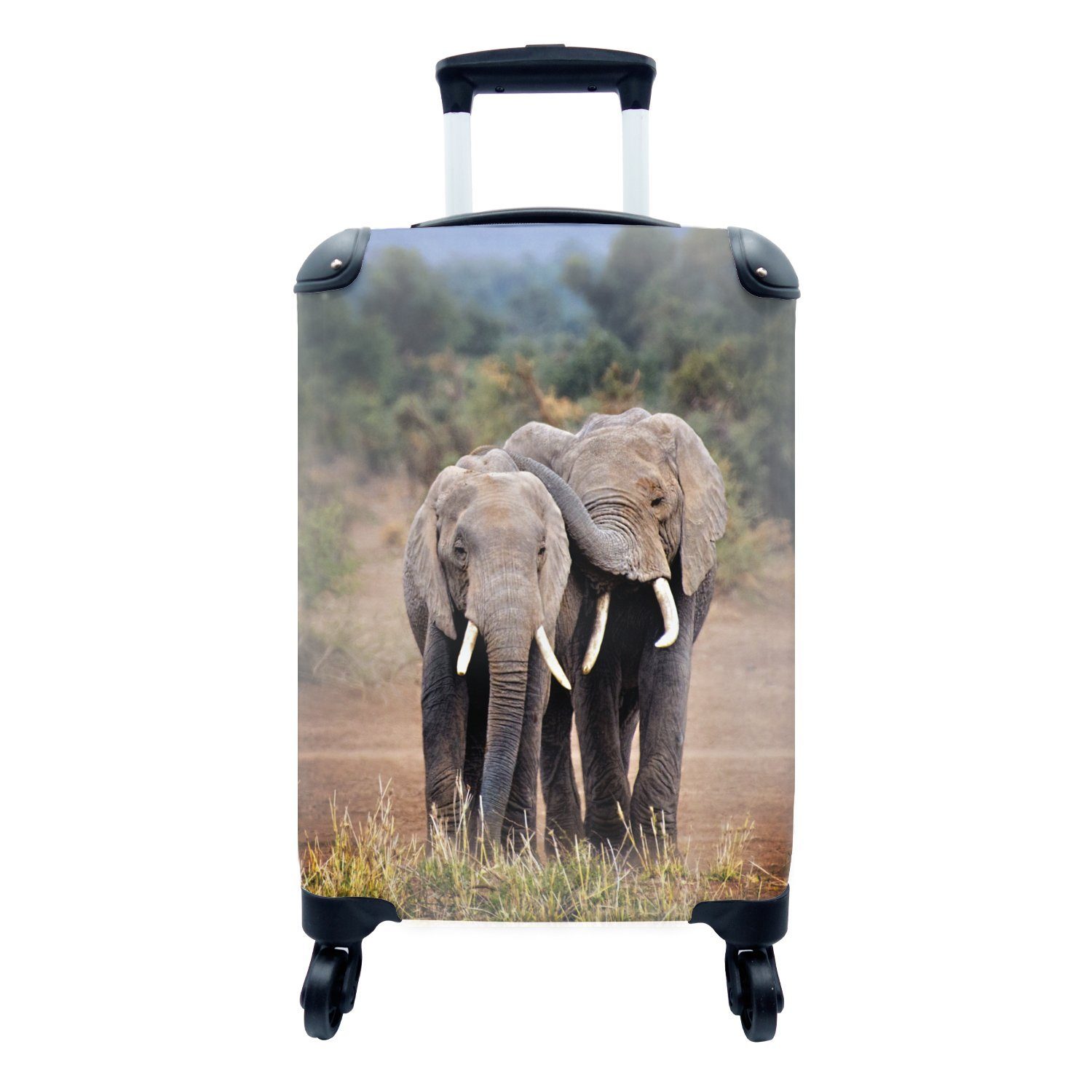 MuchoWow Handgepäckkoffer Elefant - Afrika - Tiere, 4 Rollen, Reisetasche mit rollen, Handgepäck für Ferien, Trolley, Reisekoffer
