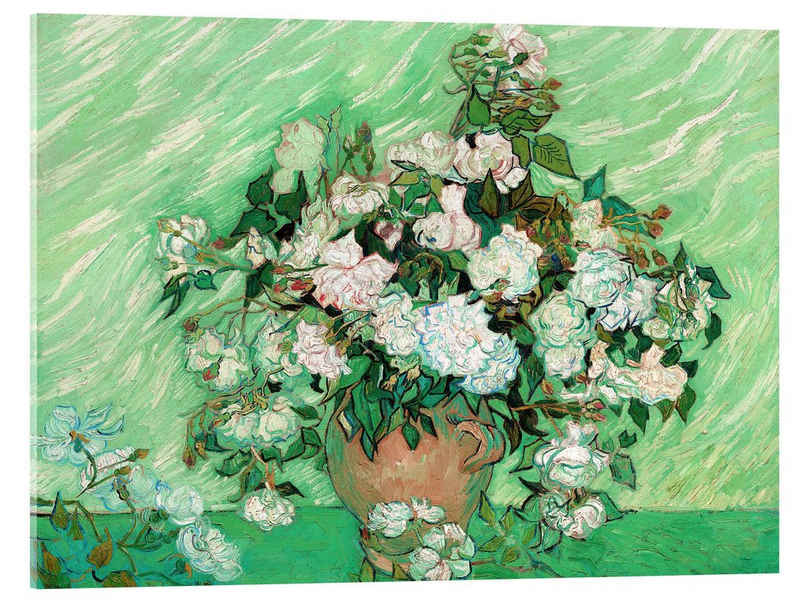 Posterlounge Acrylglasbild Vincent van Gogh, Rosen, Wohnzimmer Malerei