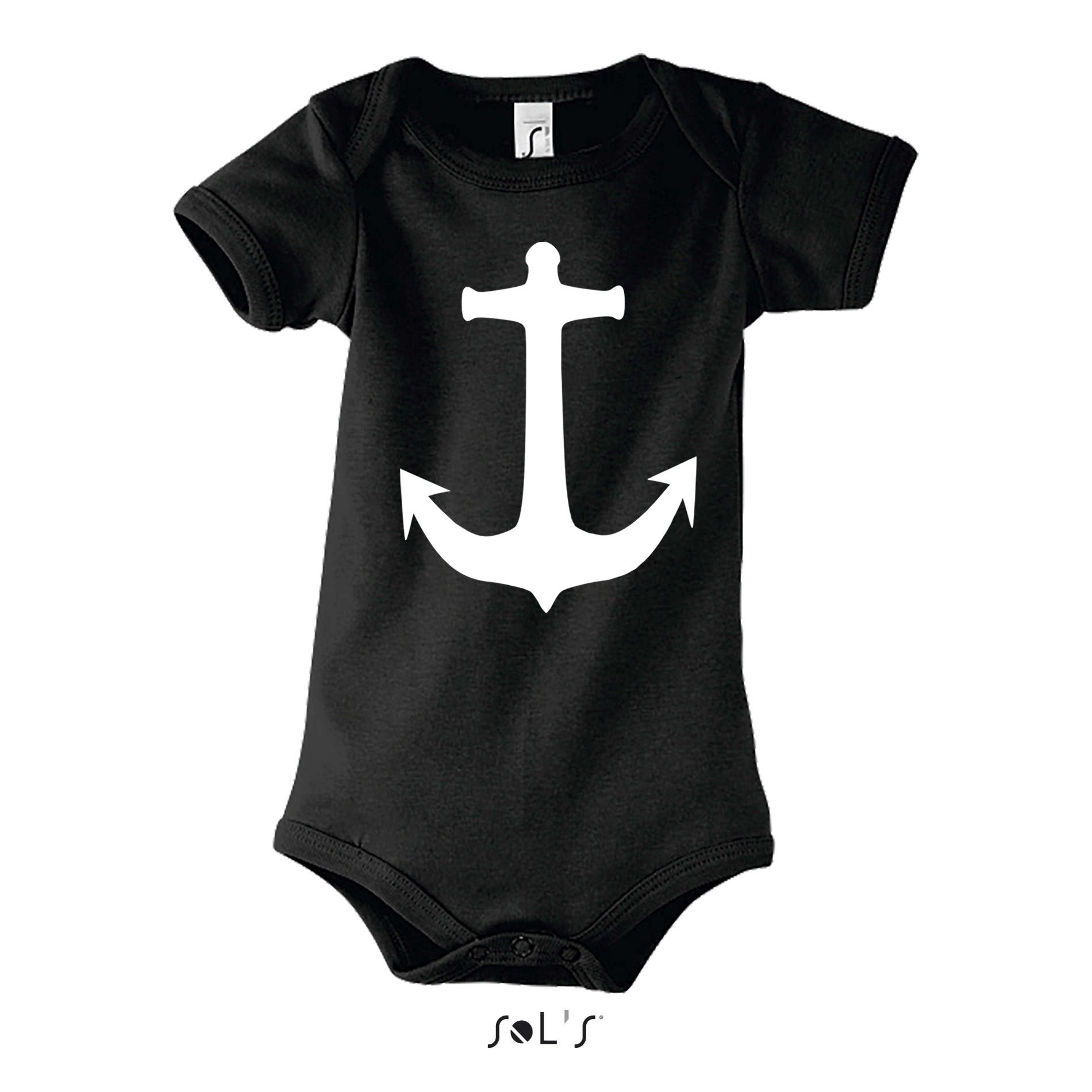 Blondie & Brownie Strampler (Einzelartikel) Baby Bodysuit Anker Print Baumwolle Kurzarm Baby Romper Maritim Look