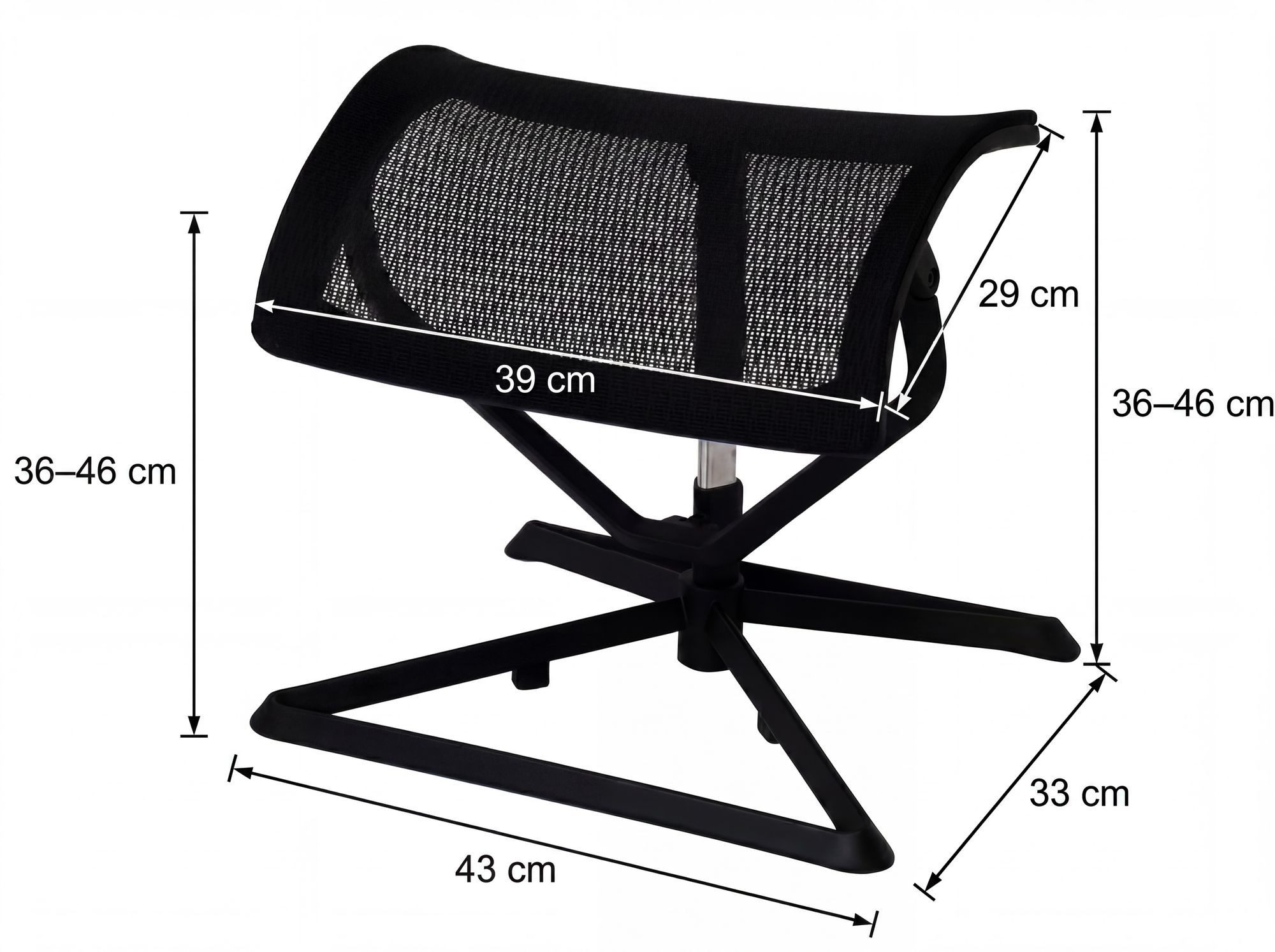 FINEBUY Fußhocker FB42645 Ottoman Beinauflage für Chefsessel Fußauflage Höhe & Neigung (Fußauflage LEGpro OTTOMANN Beinauflage Stoffbezug), Fußablage Büro Höhenverstellbar, Beinablage