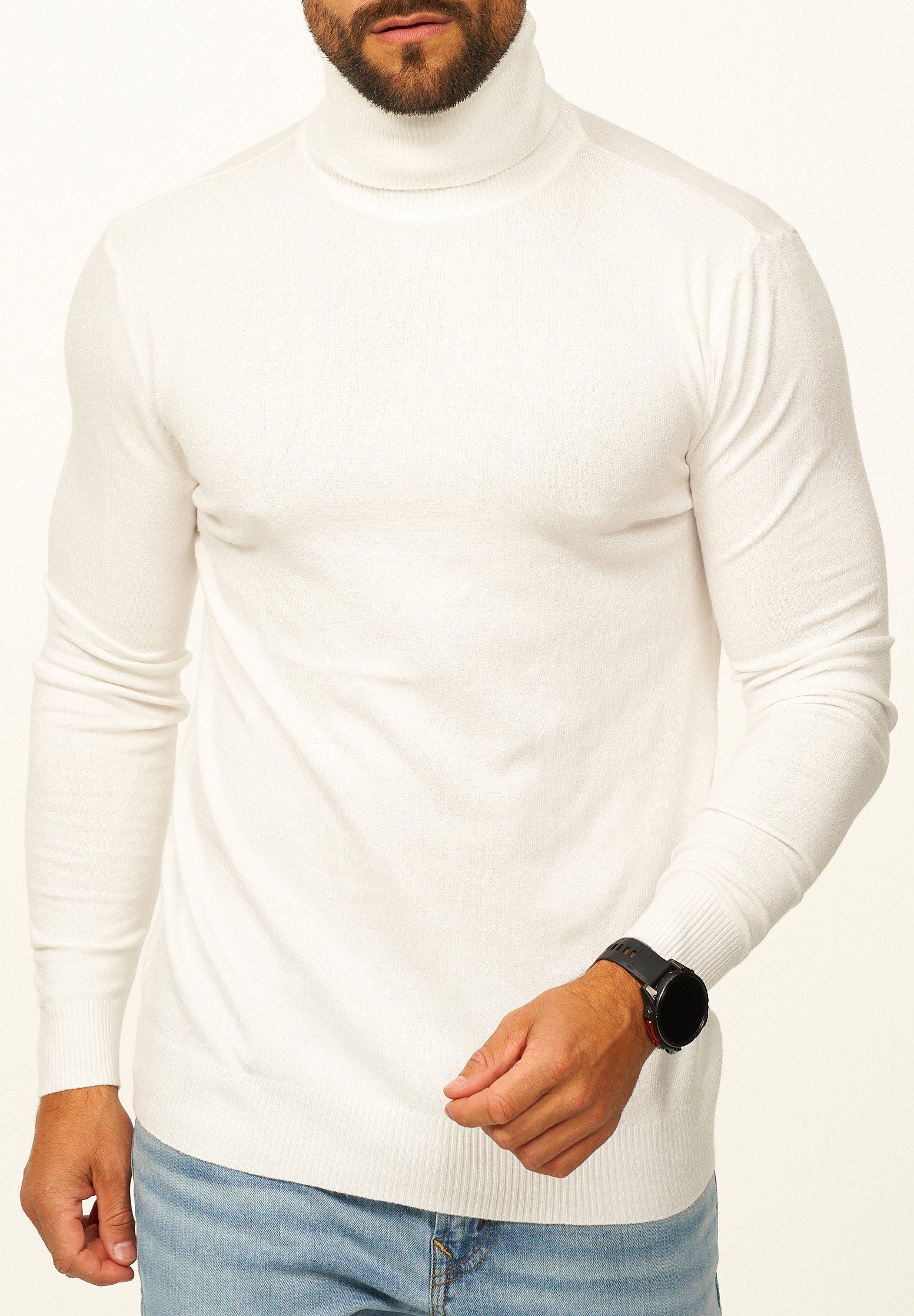 DAILY COTTON Rollkragenpullover als Feinstrick Pulli in Slim Fit für Herren Männer Winterpullover - Casual & Business Look Rolli