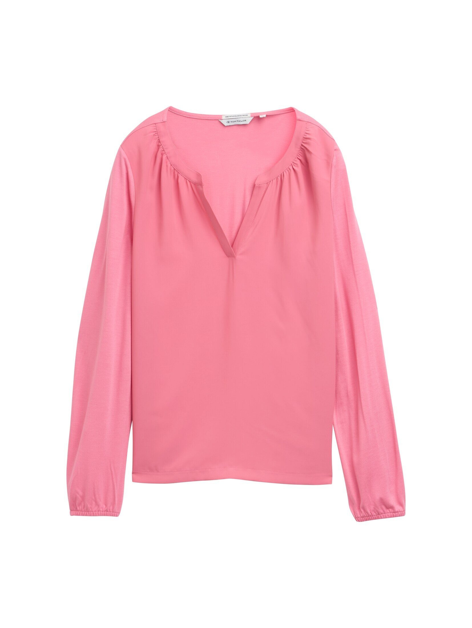 TOM TAILOR Langarmshirt T-Shirt Langarmshirt im Material-Mix günstig online kaufen