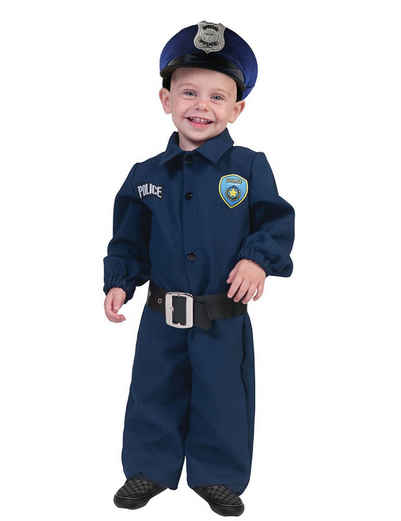Funny Fashion Polizei-Kostüm Policeman Polizist Baby Kostüm mit Mütze - Blau, Jungen Kleinkind Verkleidung
