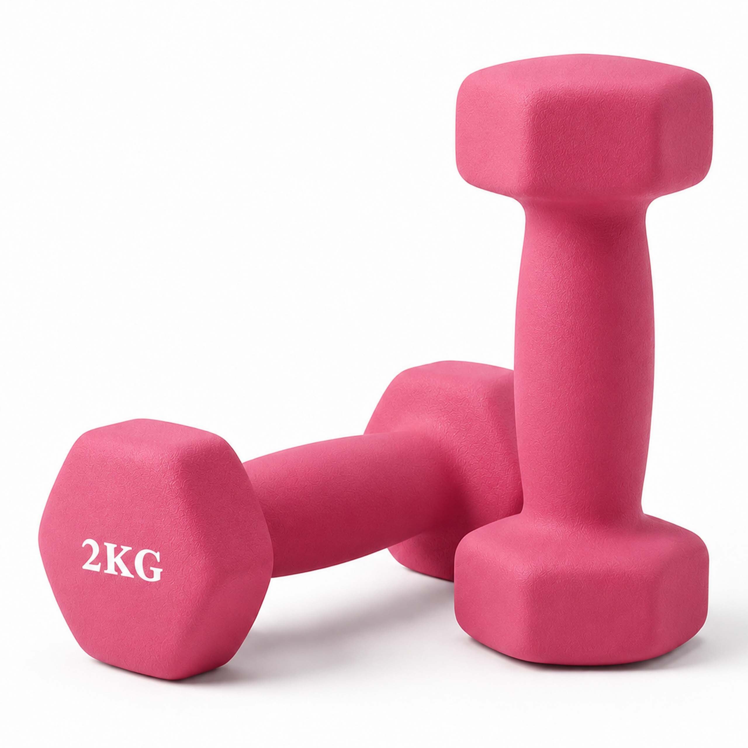relaxdays Gymnastikhantel Hanteln 2er Set Gusseisen, 2kg