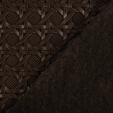 SCHÖNER LEBEN. Stoff Kunstleder Lederimitat Struktur Geometrisch Relief braun lakritz 1,4m, mit Metallic-Effekt
