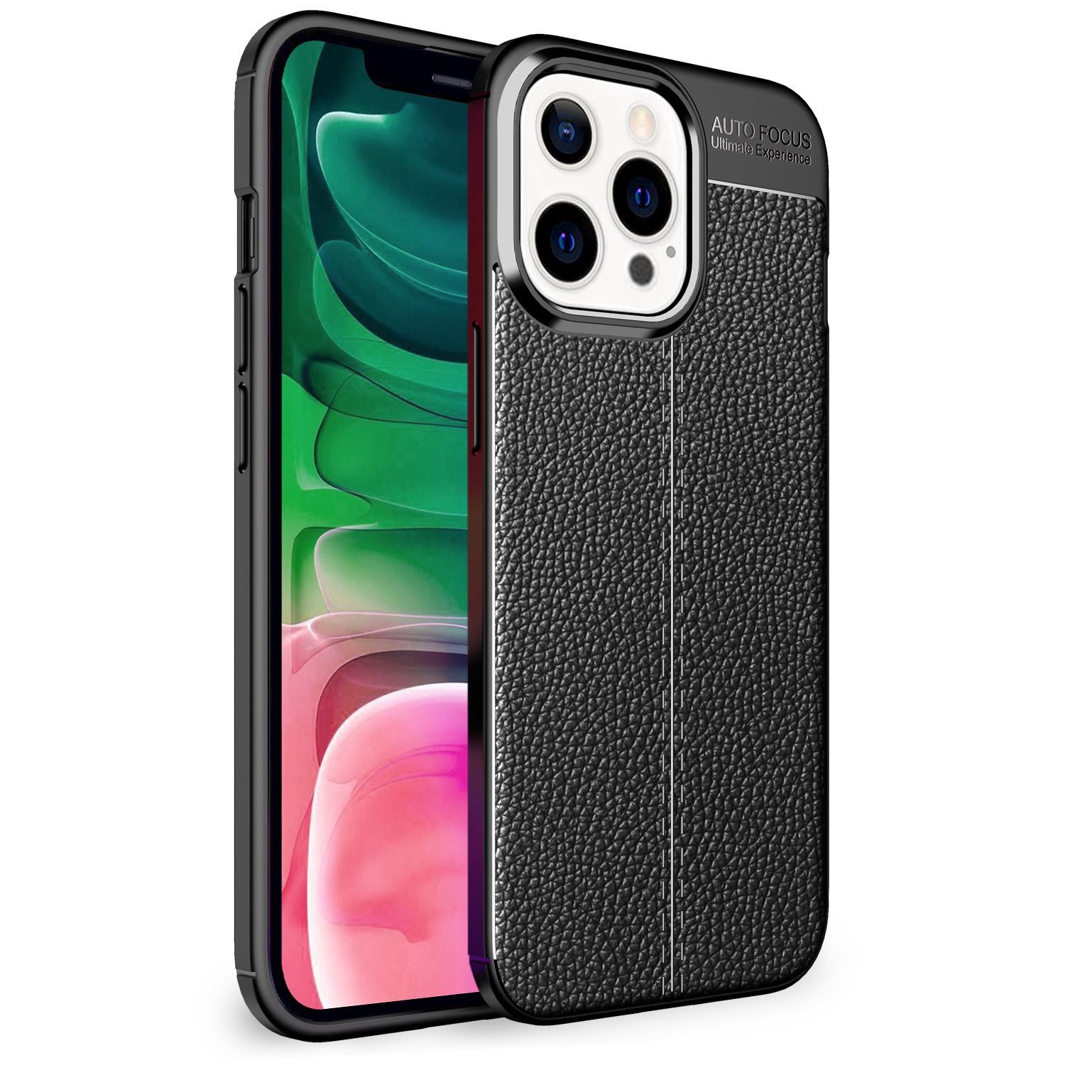 Nalia Smartphone-Hülle Apple iPhone 13 Pro 15,5 cm (6,1 Zoll), Leder-Look Silikon Hülle / Anti-Fingerabdruck / Kratzfest / Rutschfest