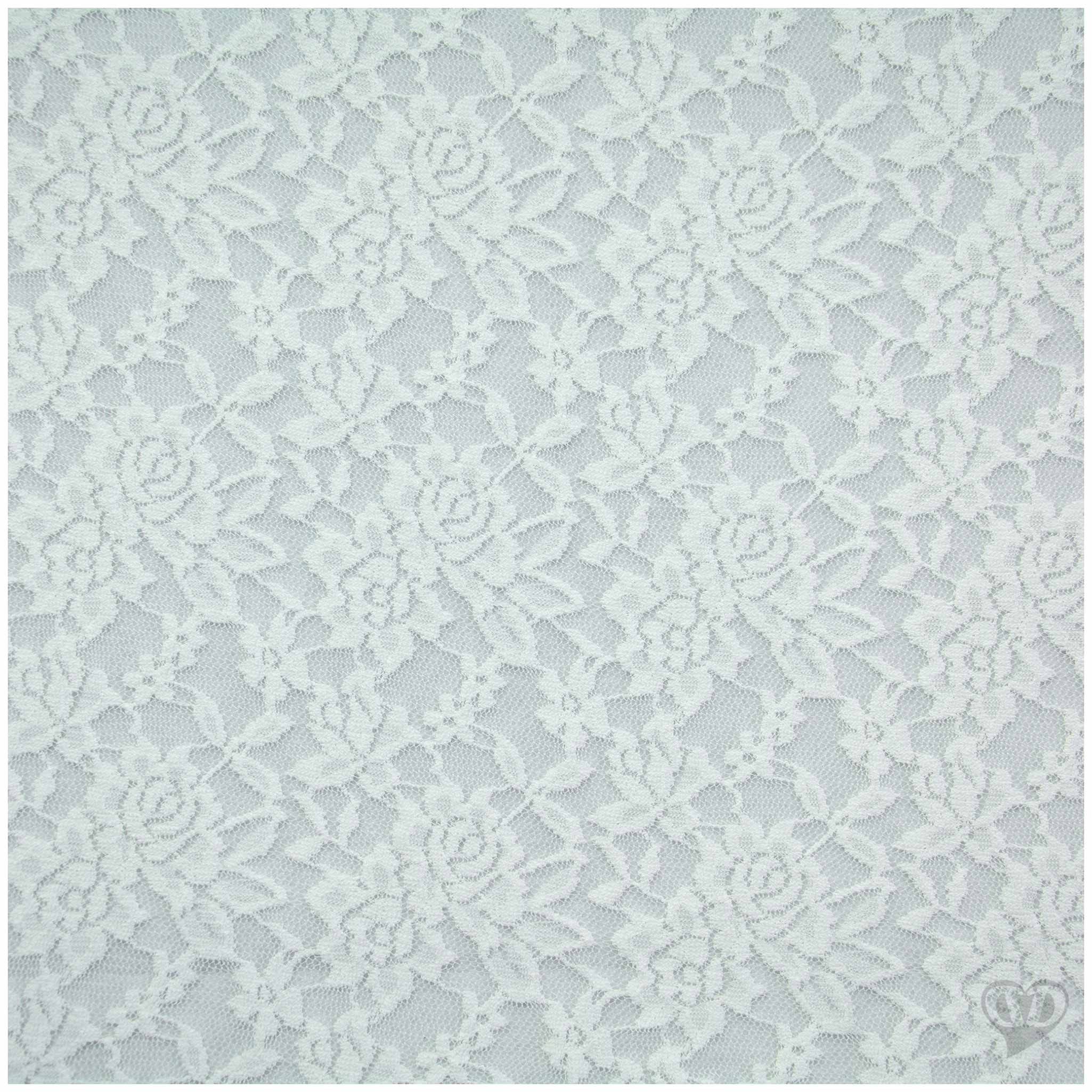 maDDma Stoff Spitzenstoff elastisch Meterware 145cm breit Blumenmuster 145g/m², weiß