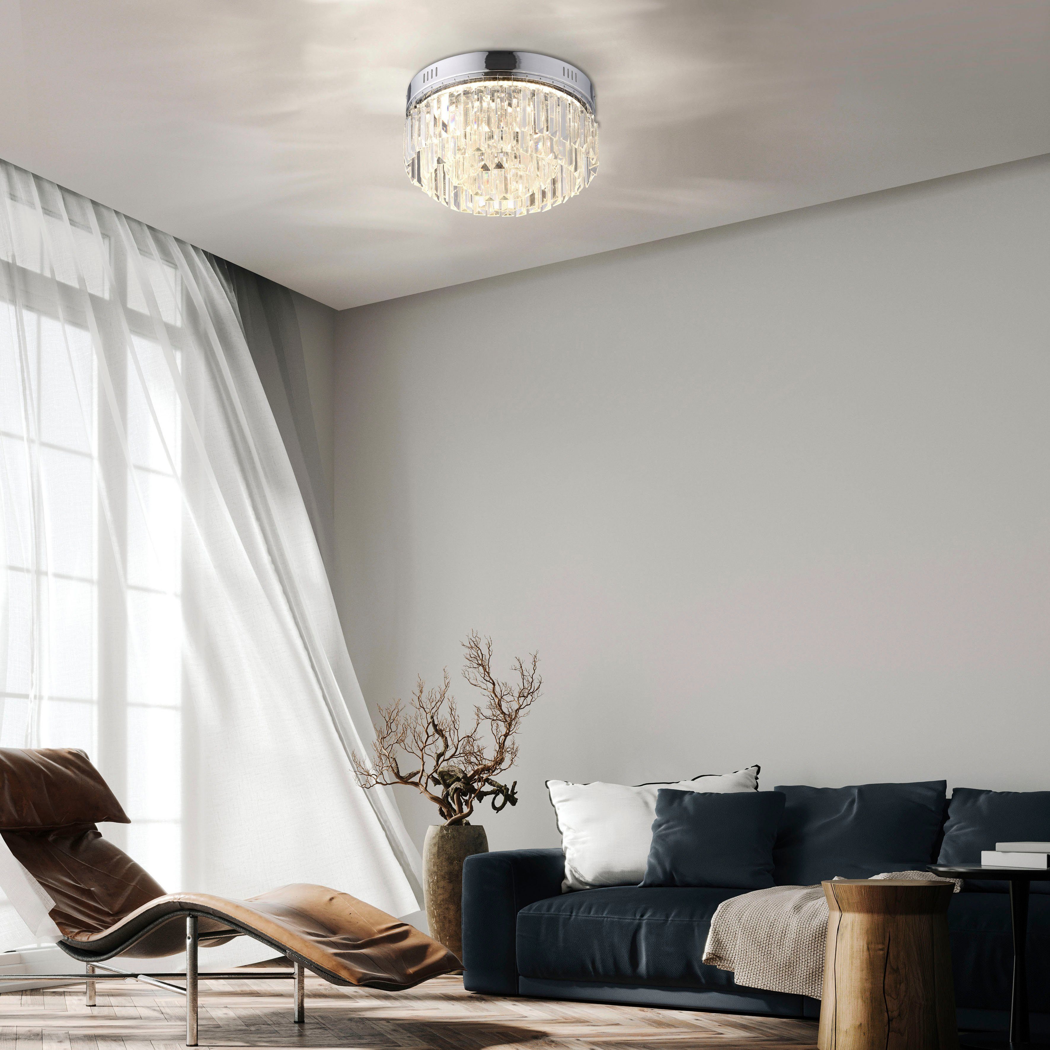Paul Neuhaus LED Deckenleuchte integriert, Warmweiß KRISTA, fest LED