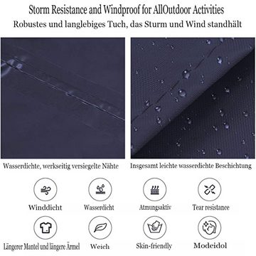 Lubgitsr Regenmantel Regenmantel Wasserdicht, der Extra Lange Regenschutz mit Taschen